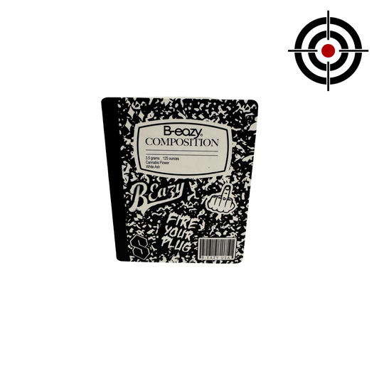 B-Eazy Composition Book 3.5g Mylar Bag B-Eazy Buds front
