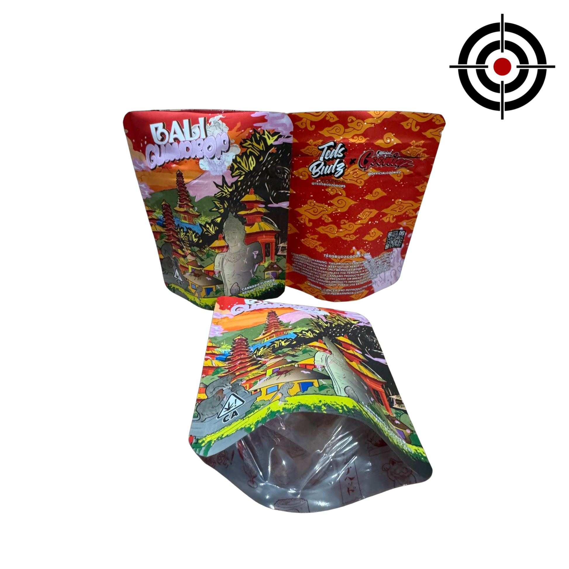 Bali Gumdrop Mylar Bags 3.5g Gooniez — 3.5g pre‑printed mylar bag — front