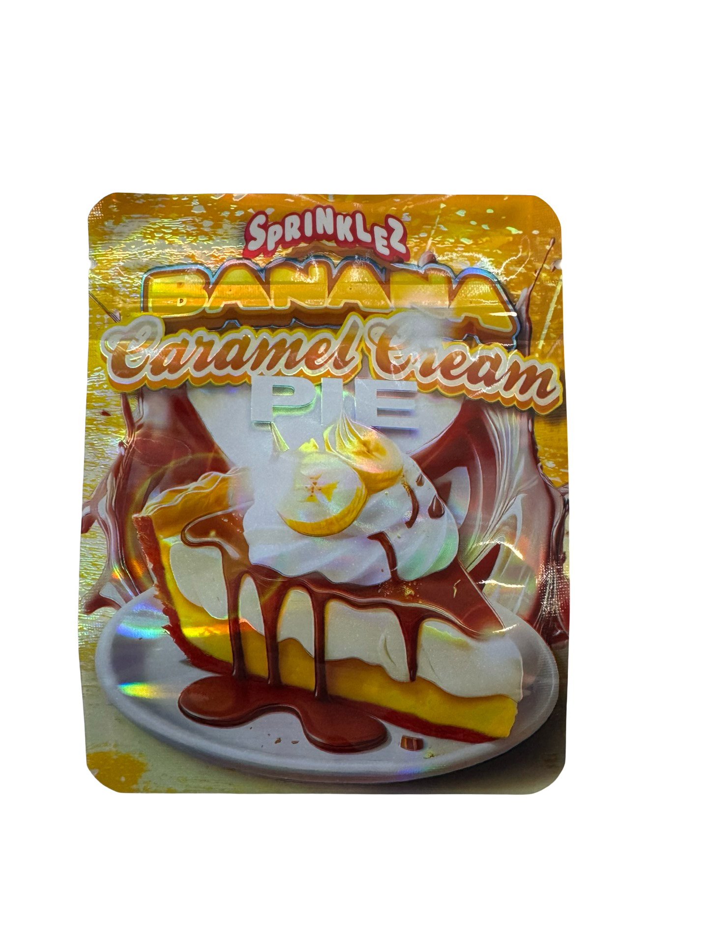 Banana Caramel Cream Pie 3.5g Mylar Bags Sprinklez back