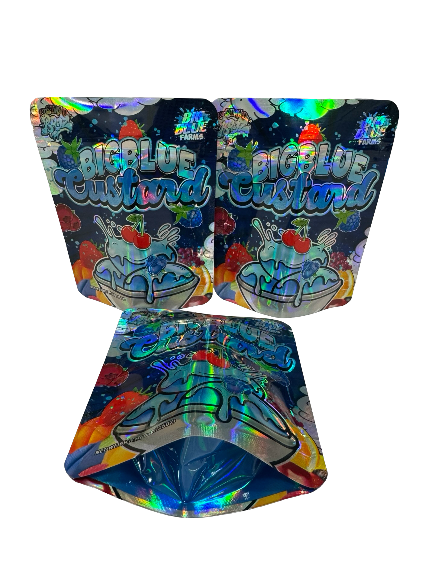 Big Blue Custard Mylar Bags 3.5g Big Blue Farms