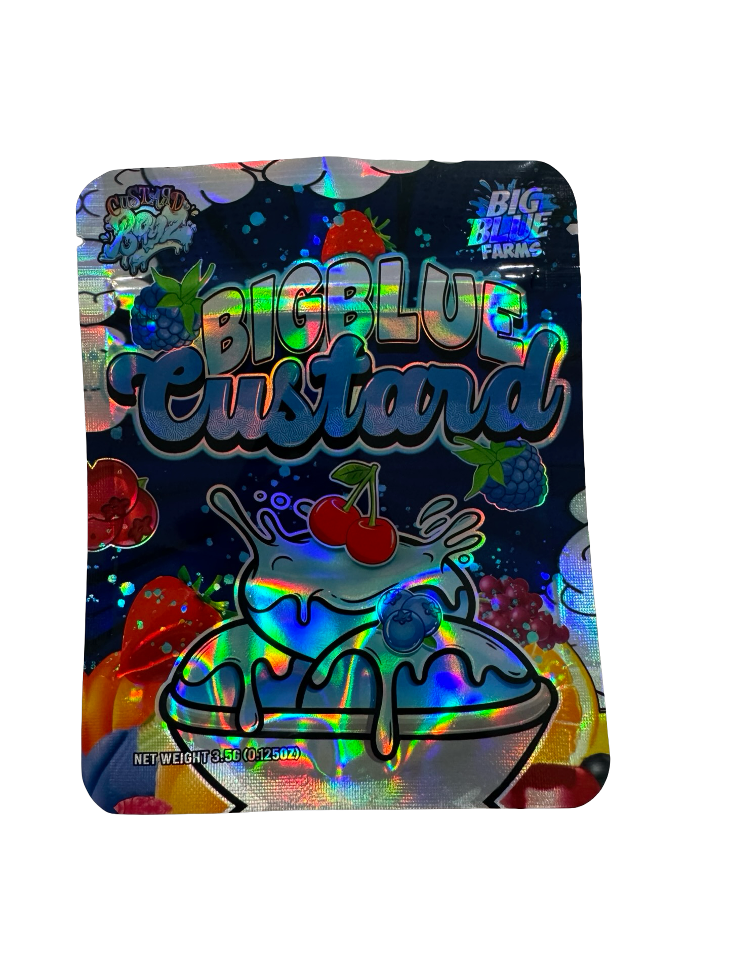 Big Blue Custard Mylar Bags 3.5g Big Blue Farms