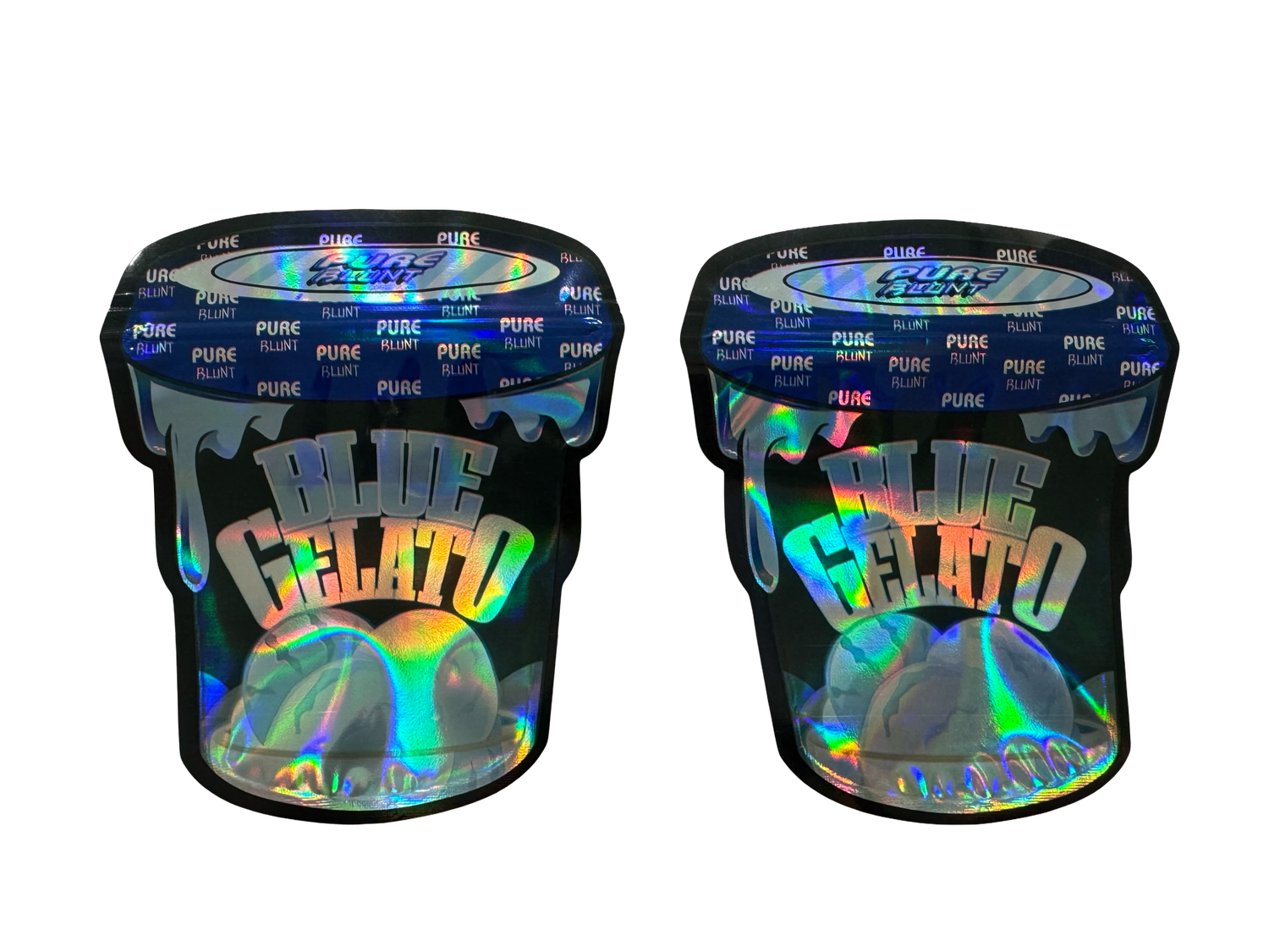 Blue Gelato Mylar Bags 3.5g Pure Blunt (Only $0.21 Each) — 3.5g pre‑printed mylar bag — front