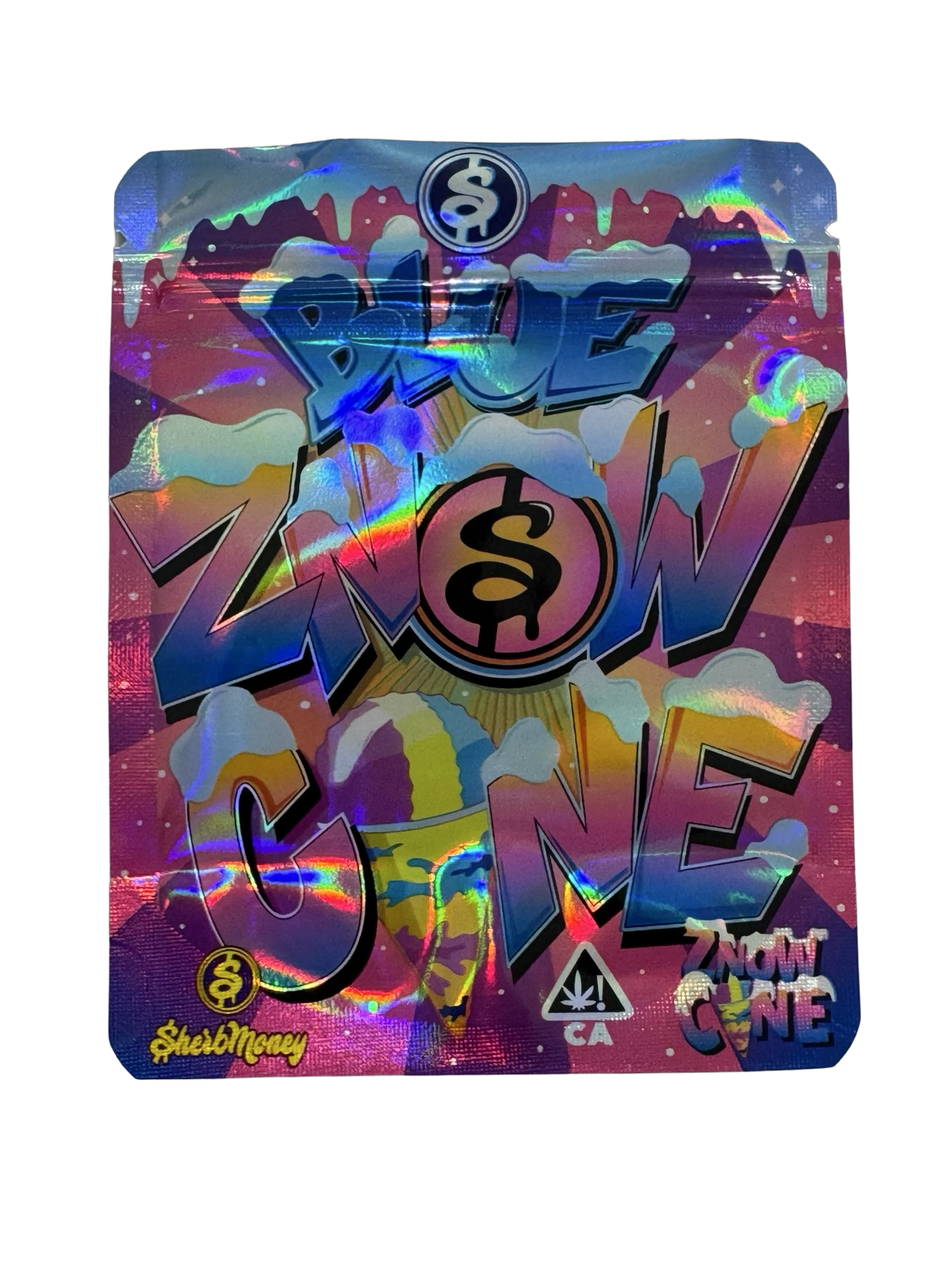 Blue Znow Cone Mylar Bags 3.5g SherbMoney