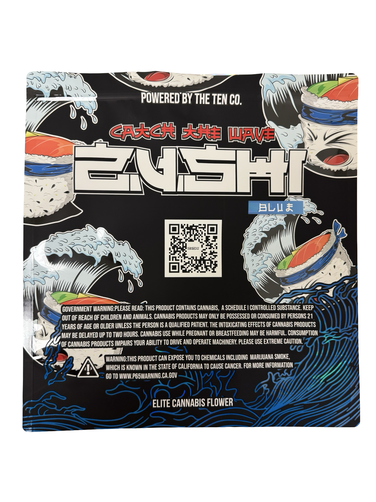 Blue Zushi Mylar Bags 1 lb (Pound) The Ten Co back