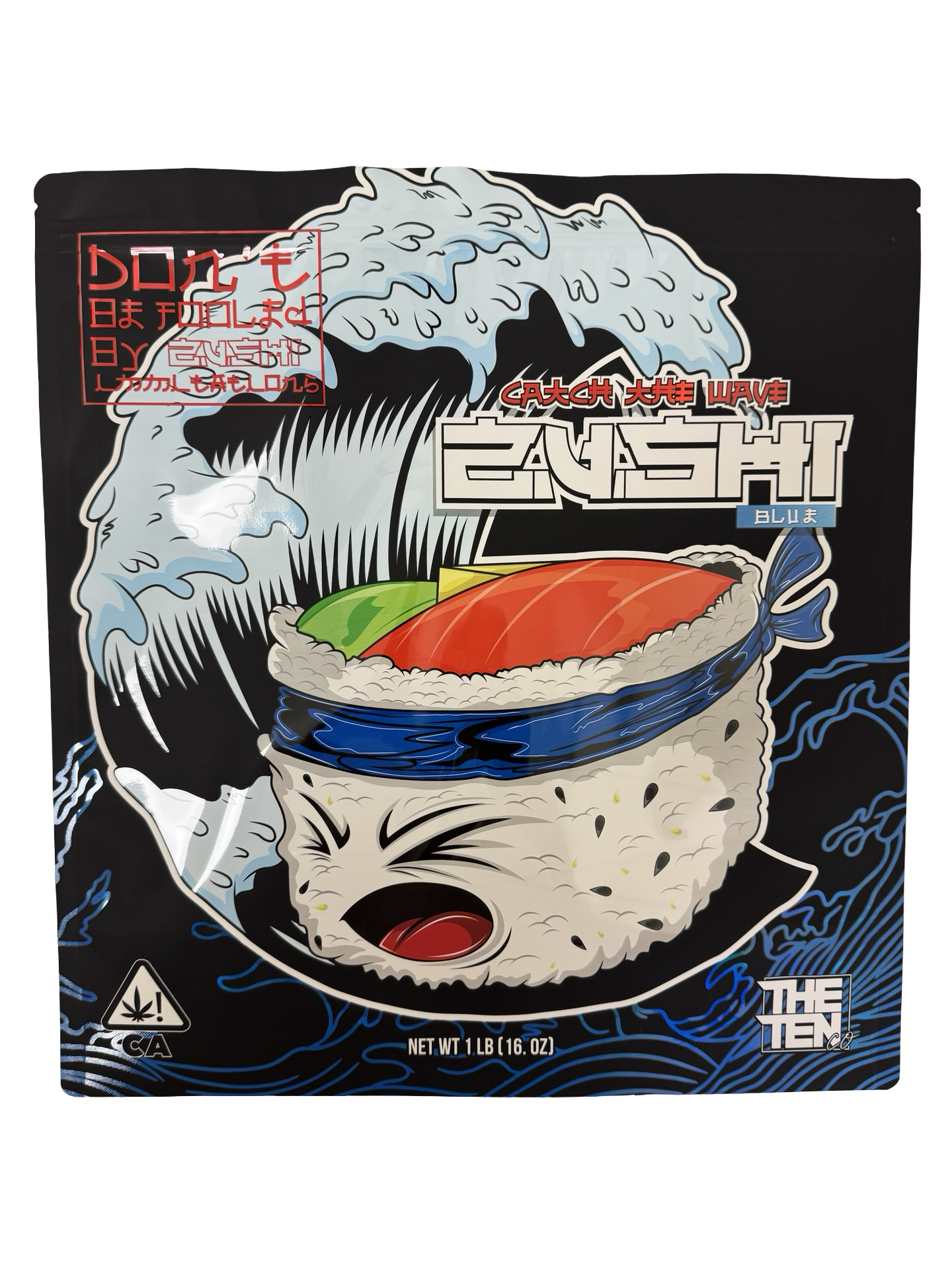 Blue Zushi Mylar Bags 1 lb (Pound) The Ten Co front
