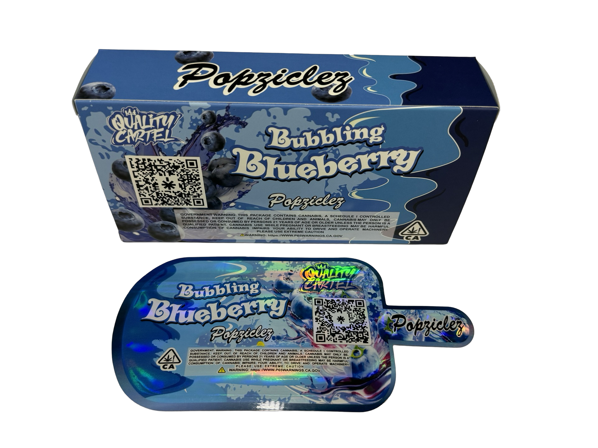 Bubbling Blueberry Popziclez 3.5g Mylar Bags & Boxes Quality Cartel