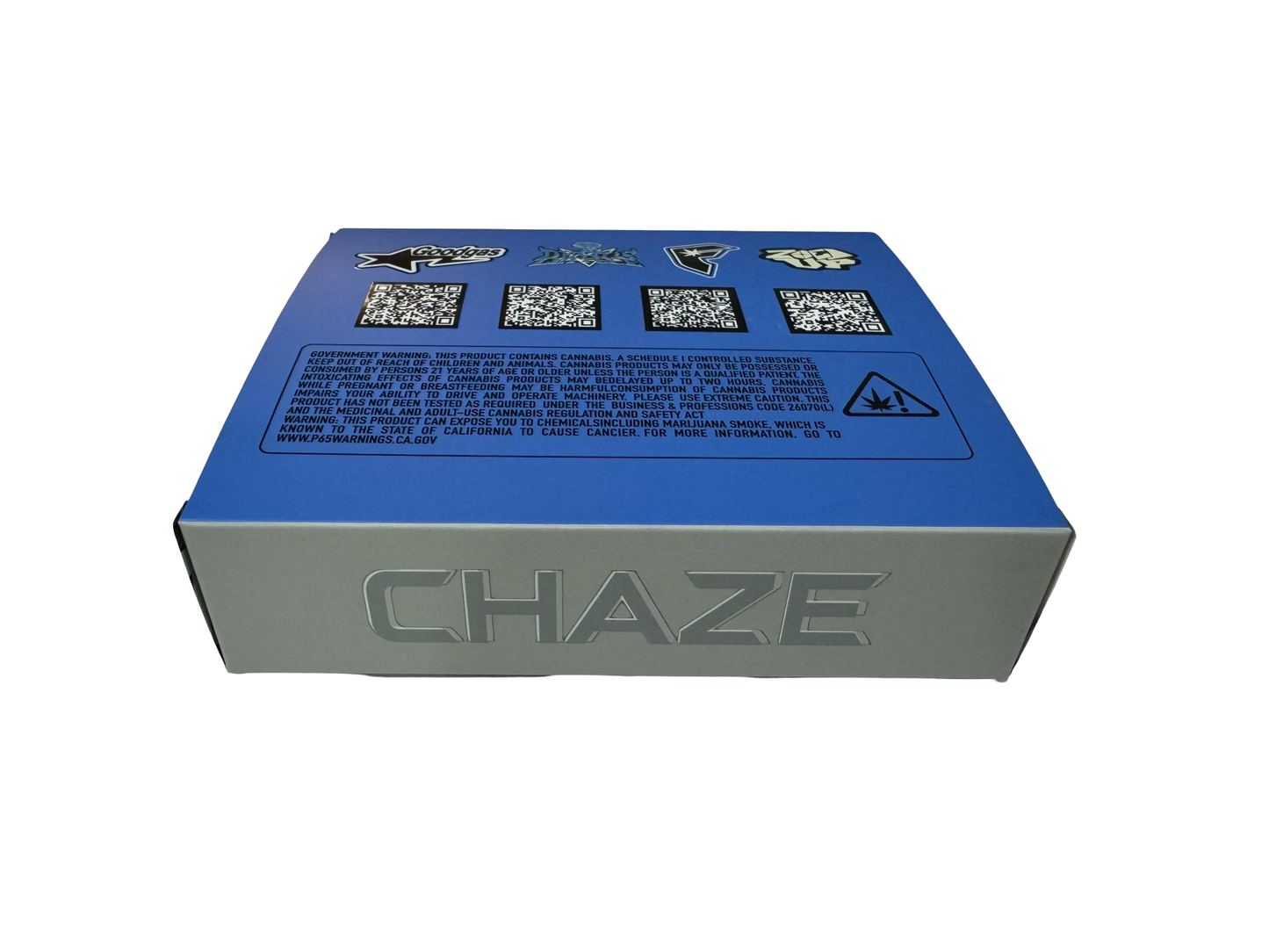 Chaze 3.5g Goodgas Mylar Bags & Boxes back and bottom