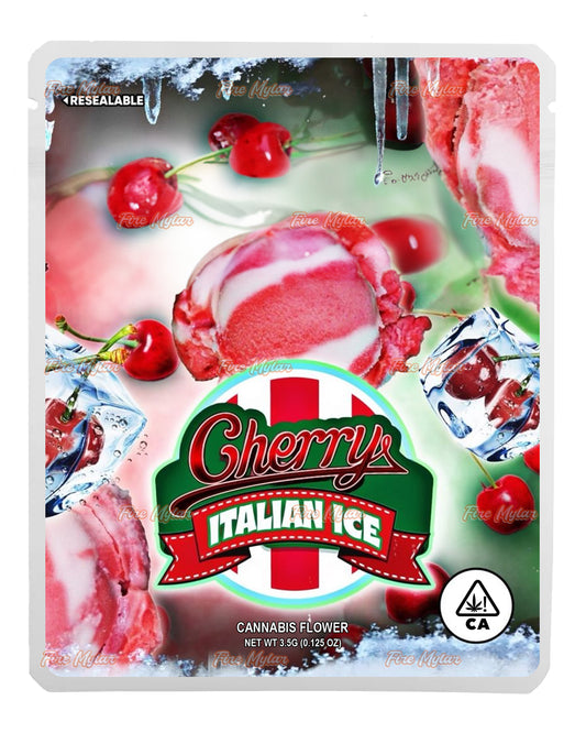 Cherry Italian Ice Customizable Mylar Bags