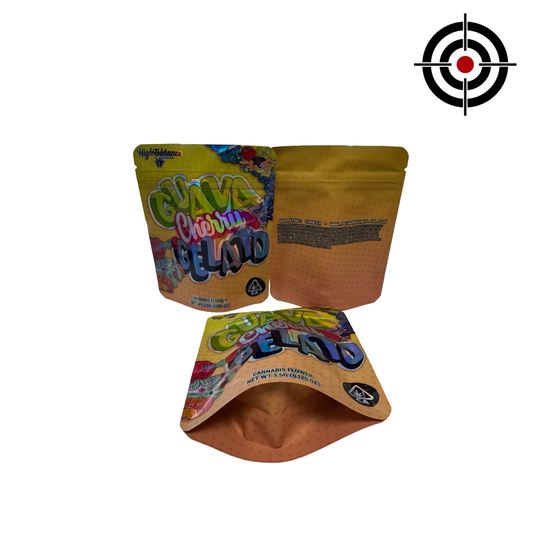 Cherry Guava Gelato 3.5g Mylar Bags High Tolerance front, back and gusset