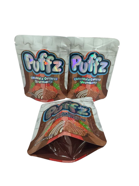 Chocolate Covered Strawberry Mylar Bags 3.5g Puffz