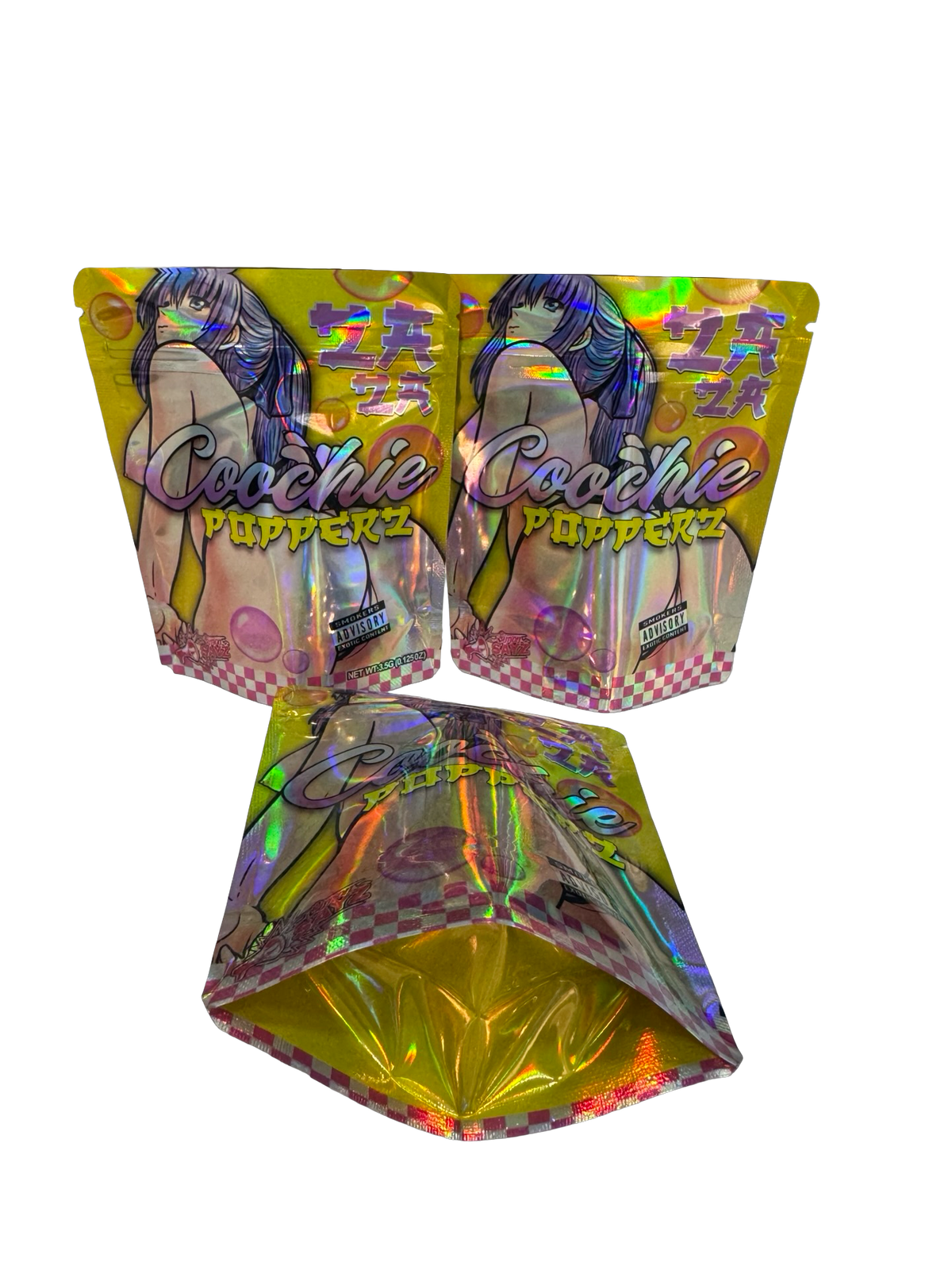 Coochie Popperz Mylar Bags 3.5g Simon Sayz | 3.5g Holographic Myl