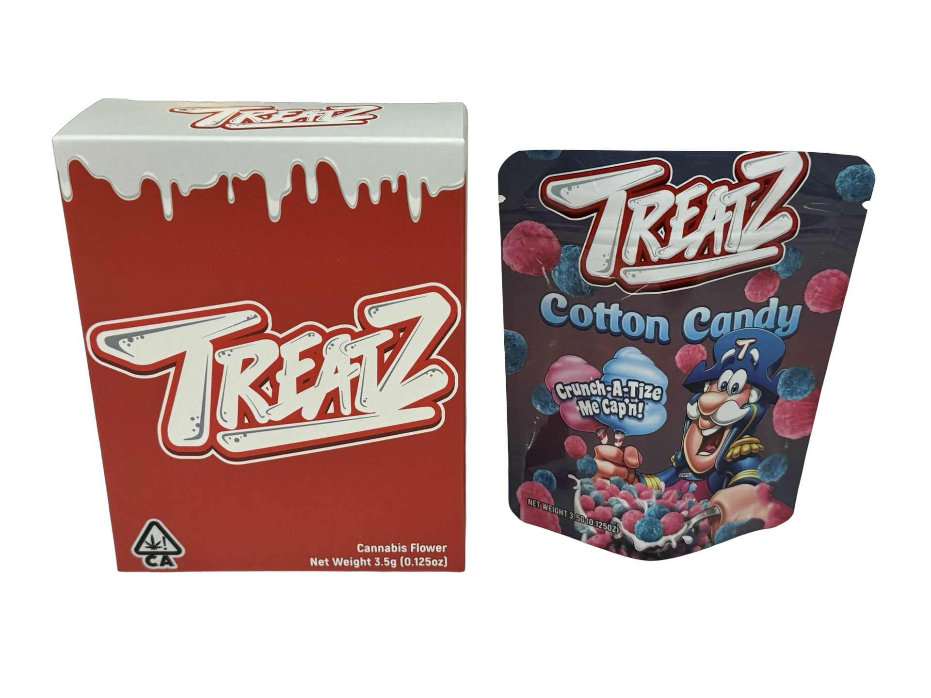 Cotton Candy Crunch 3.5g Mylar Bags & Boxes Treatz