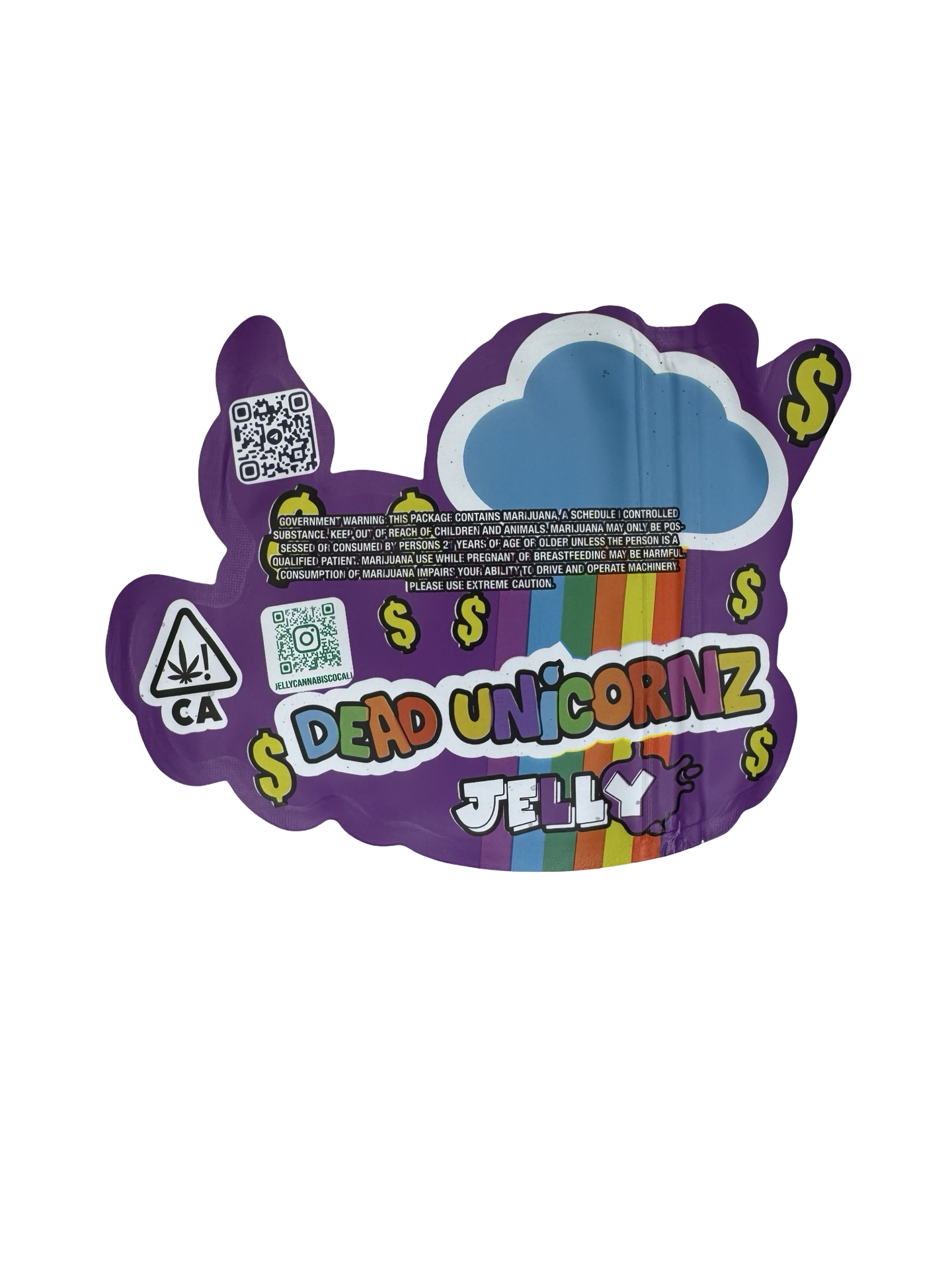 Dead Unicornz Mylar Bags 3.5g Jelly back