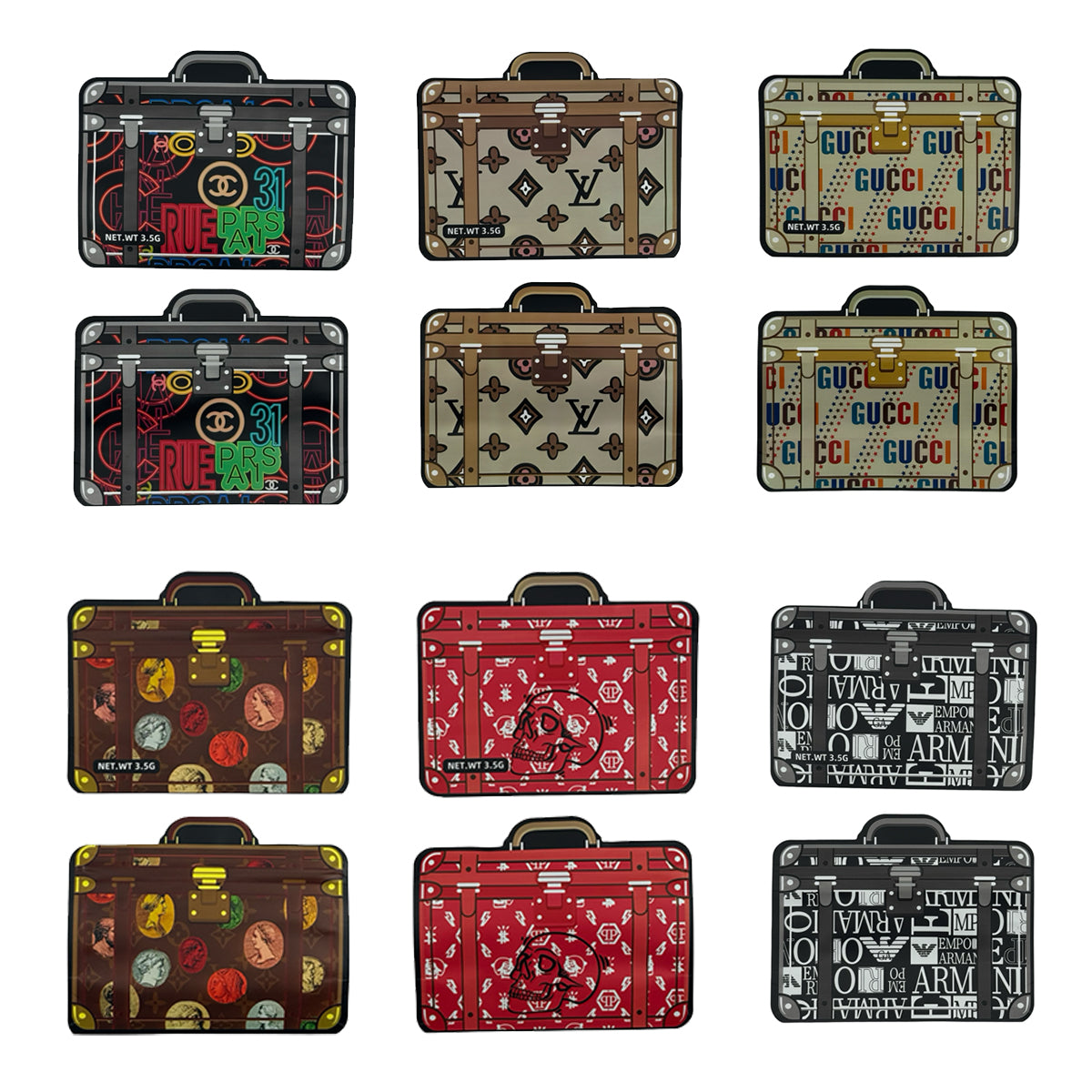 Designer 3.5g Mylar Bags (matte) - Fire Mylar  