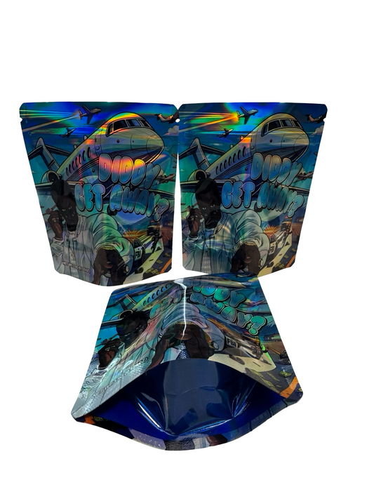 Diddy Get Away 3.5g Mylar Bags front, back and gusset