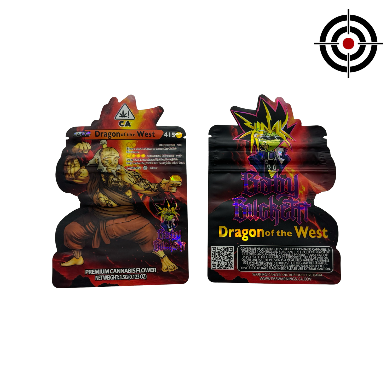 Dragon of the West Mylar Bags 3.5g Baby Buckett