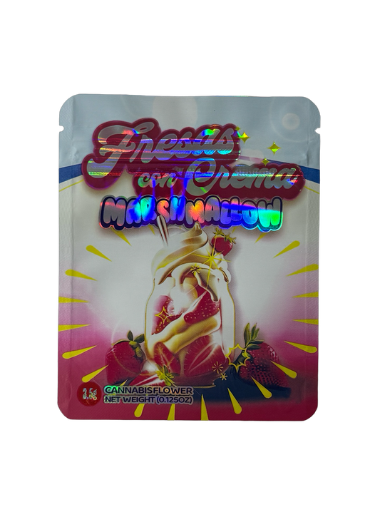 Fresas Con Crema Marshmallow Mylar Bags 3.5g Sprinklez