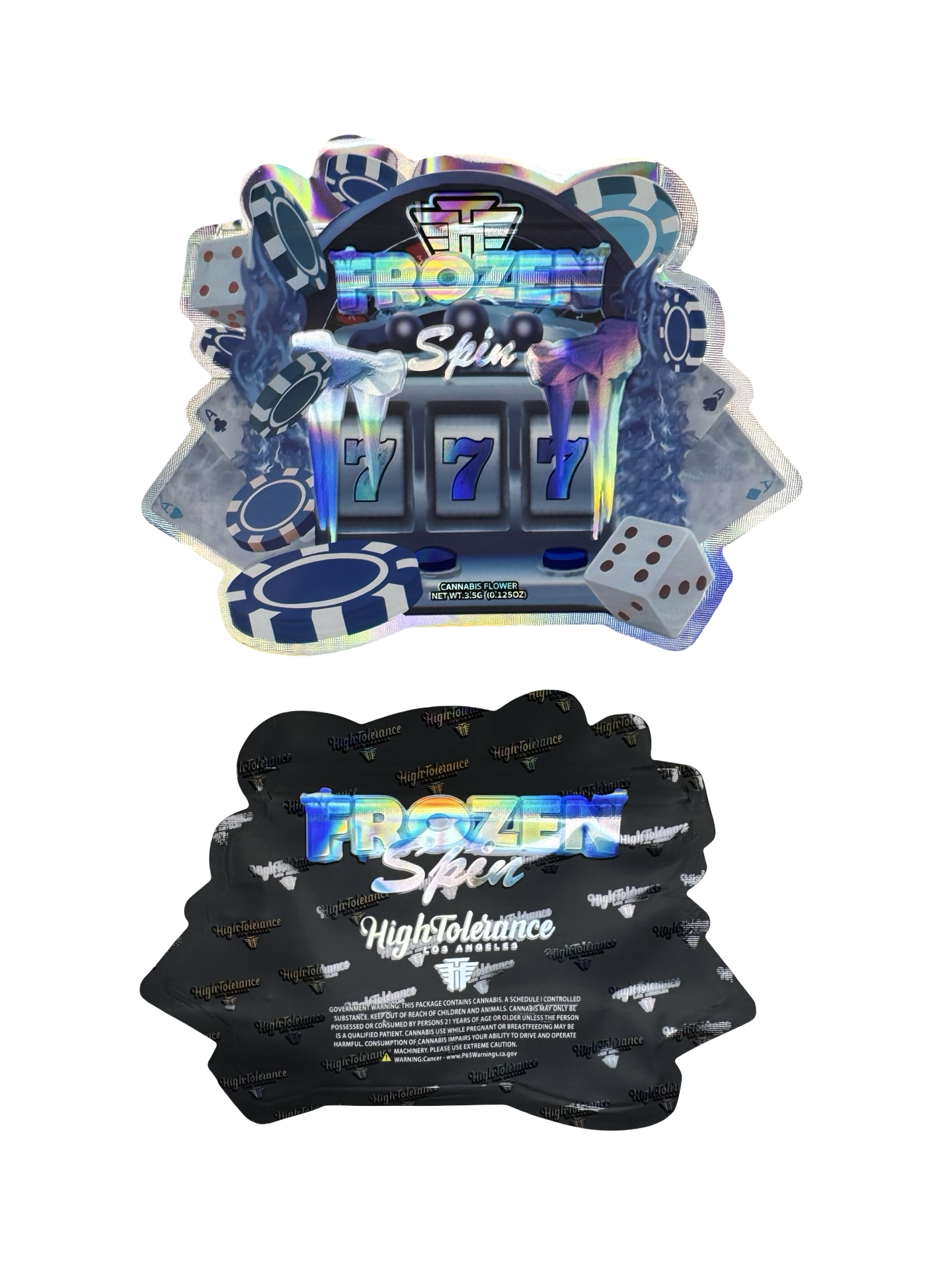 Frozen Spin 3.5g Mylar Bags High Tolerance front and back