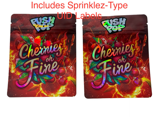 Cherries of Fire Mylar Bags 3.5g P. Pop x 100