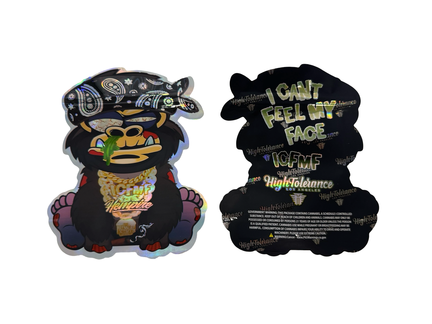 Gorilla Glue 3.5g Mylar Bags High Tolerance front and back