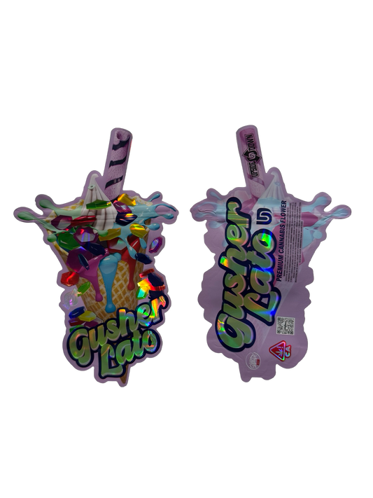 Gusher Lato Mylar Bags 3.5g Upside Down