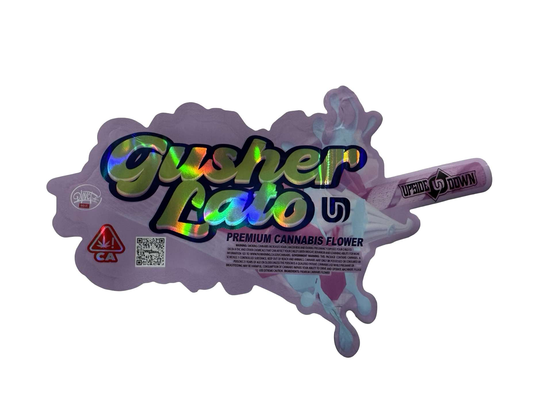 Gusher Lato Mylar Bags 3.5g Upside Down