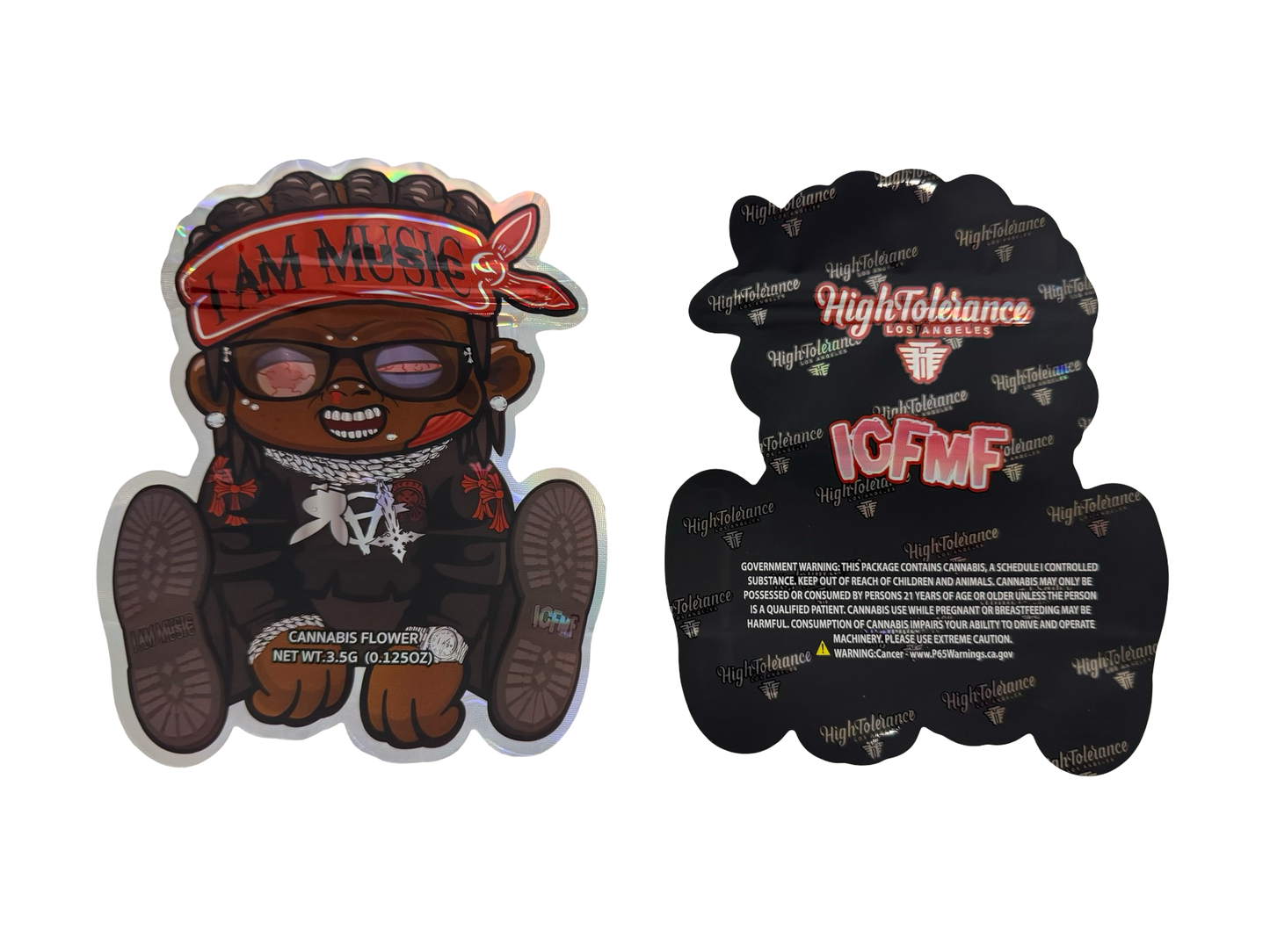 ICFMF 3.5g Mylar Bags High Tolerance front and back