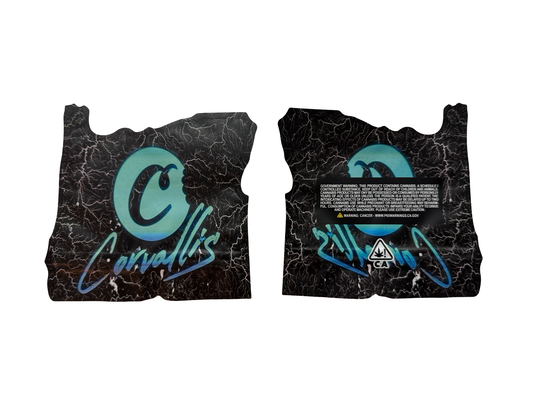Cookies Corvallis 3.5g mylar bag — front & back — matte mylar bag with resealable zipper