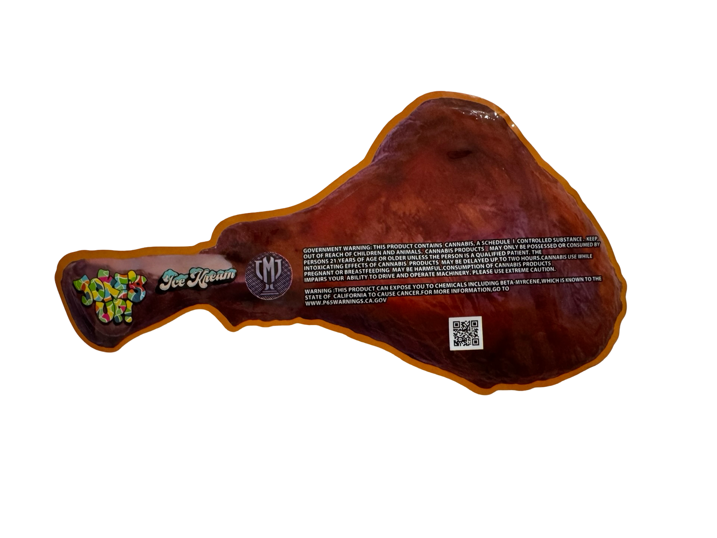 Jokes Up Late Nights Early Mornings 3.5g mylar bag — back view — gloss mylar bag with resealable zipper