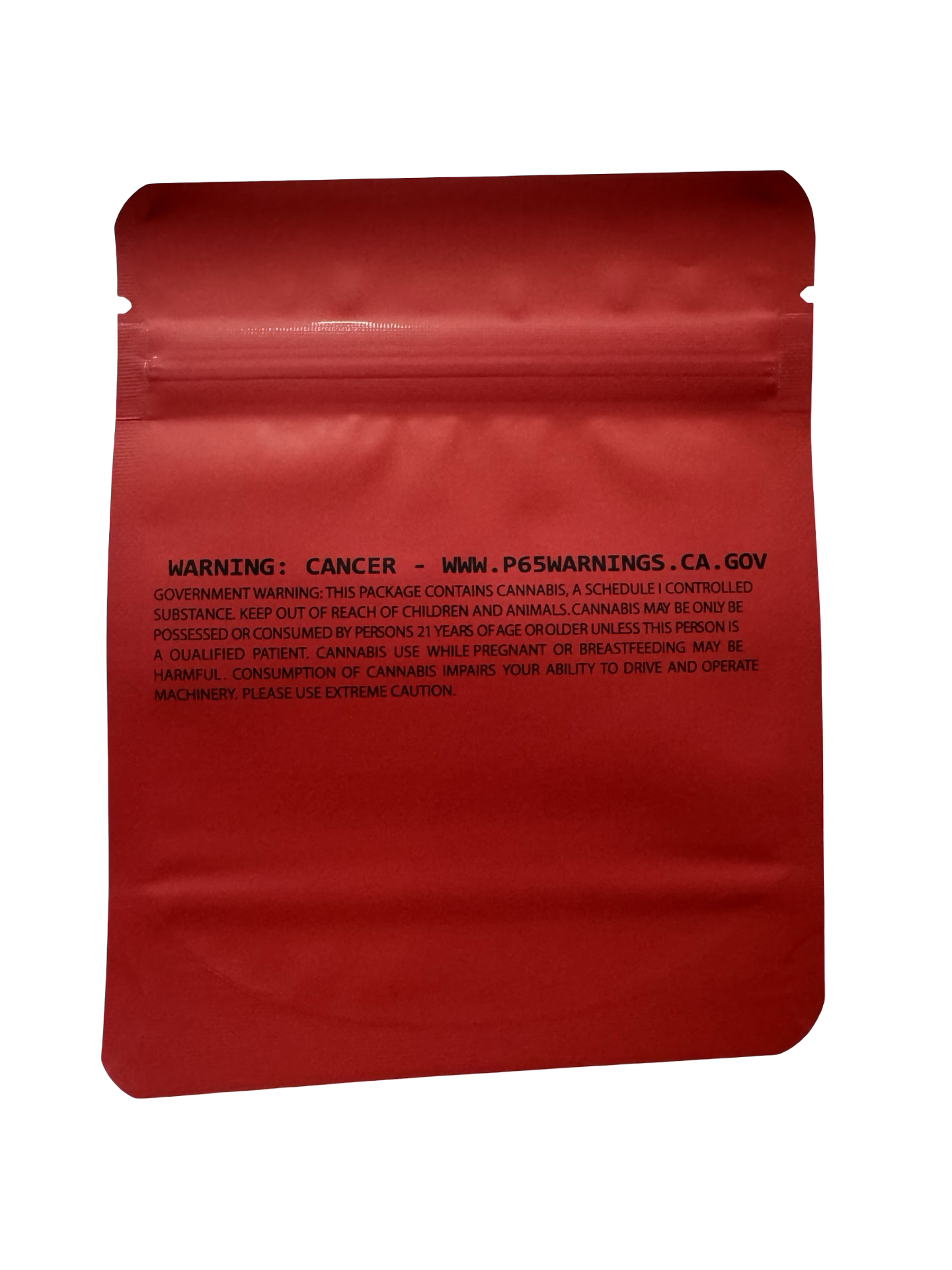 High Tolerance Kapri Pop 3.5g mylar bag — back view — matte mylar bag with holographic spot uv effects with resealable zipper
