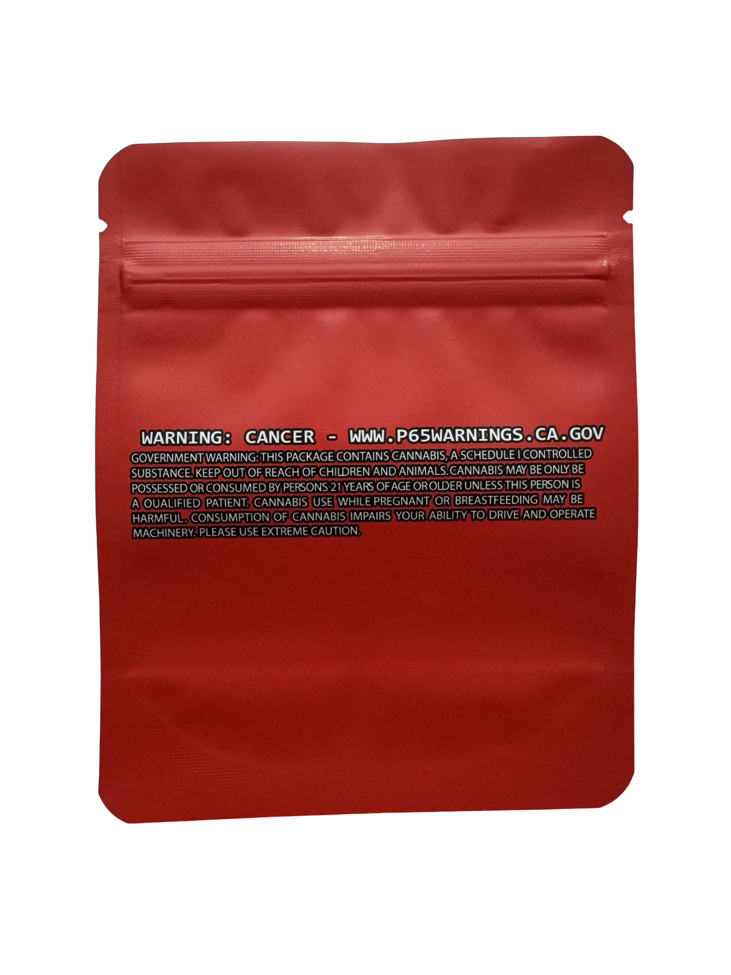 Top Tier Gummy Frunaz 3.5g mylar bag — back view — matte mylar bag with holographic spot uv effects with resealable zipper