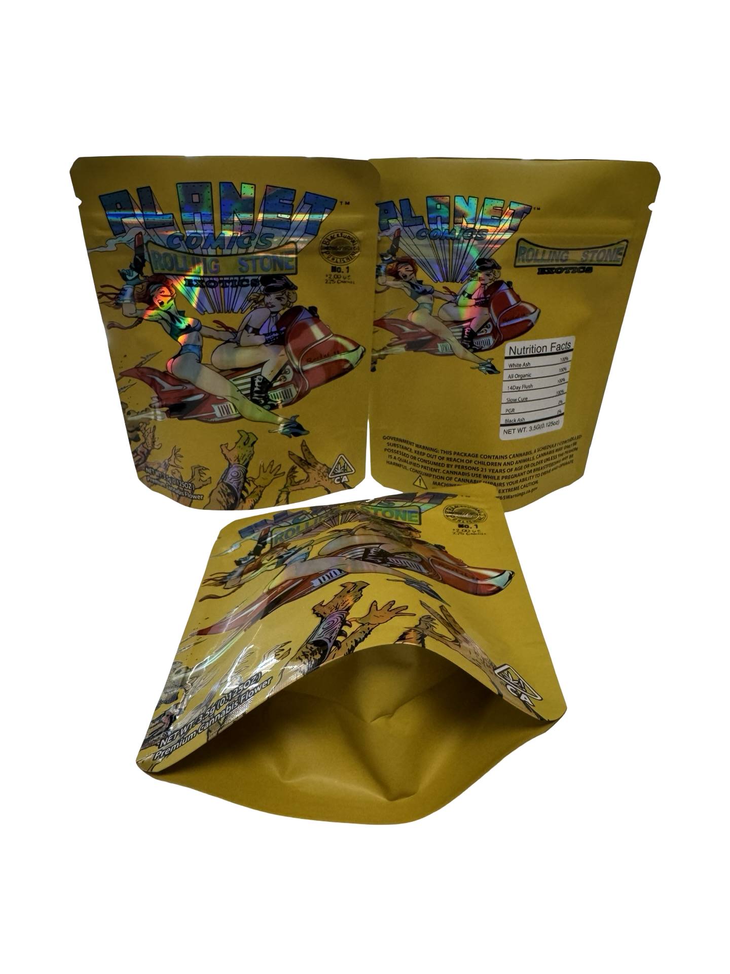 Planet Comics 3.5g Mylar Bags Rolling Stone Exotics ($0.09 per bag)