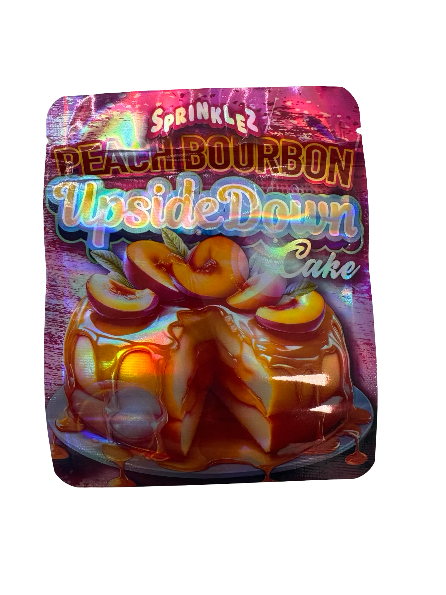 Peach Bourbon Upside Down Cake 3.5g Mylar Bags Sprinklez ($0.09 per bag)