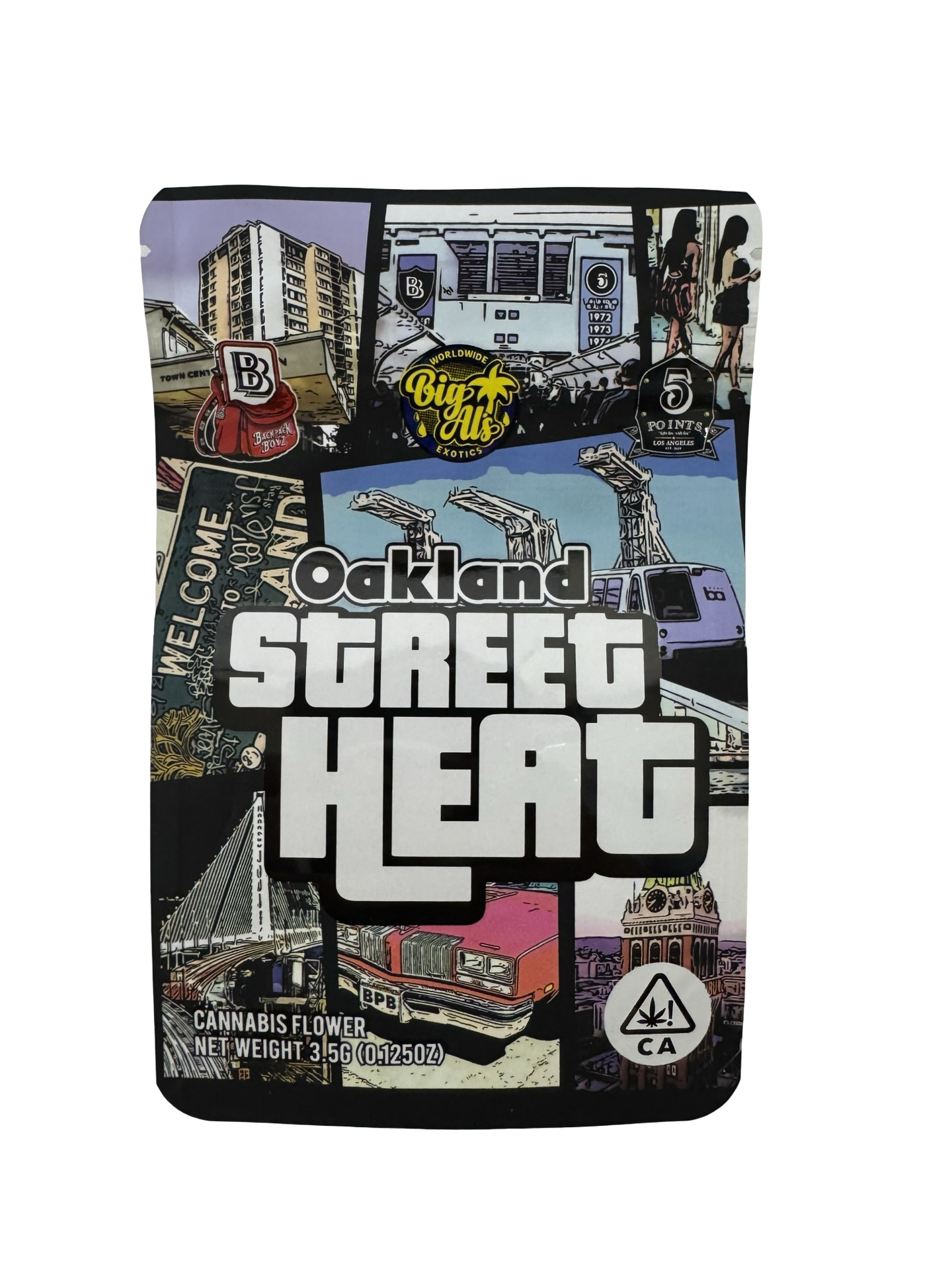 Oakland Street Heat Mylar Bags 3.5g Backpack Boyz - Fire Mylar  