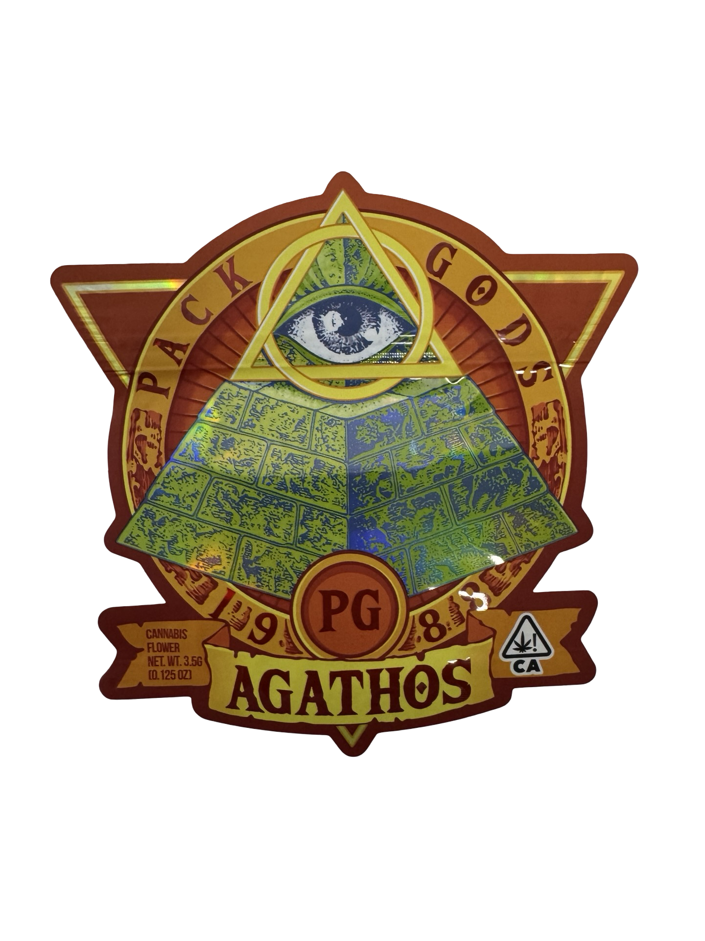 Agathos 3.5g Mylar Bags Pack Gods - Fire Mylar  