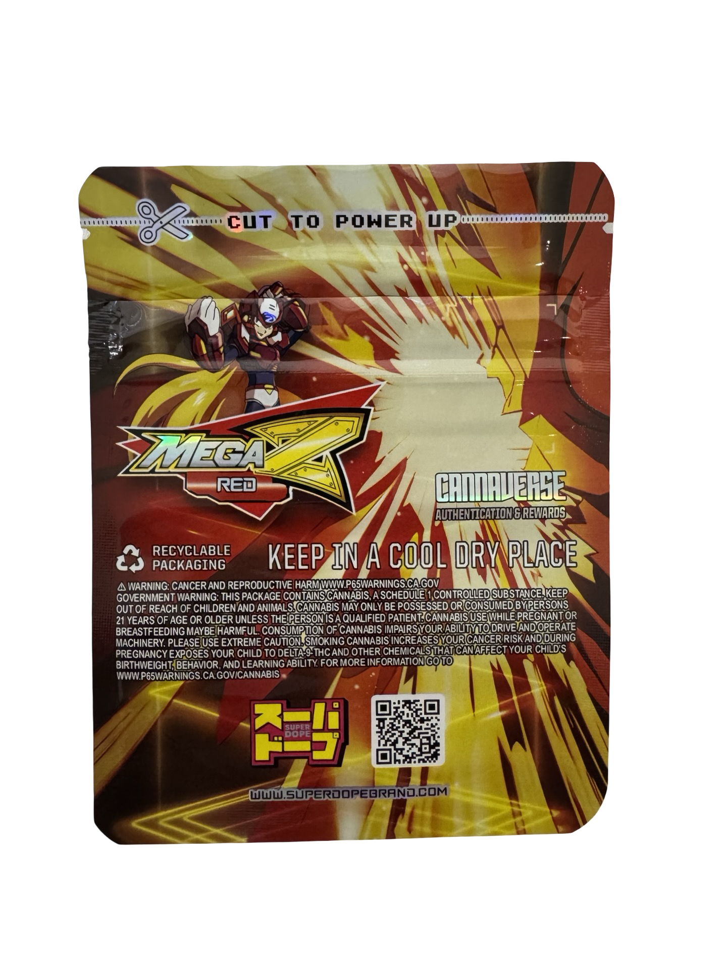 Mega Z Red Edition 2 Mylar Bags 3.5g Super Dope - Fire Mylar  