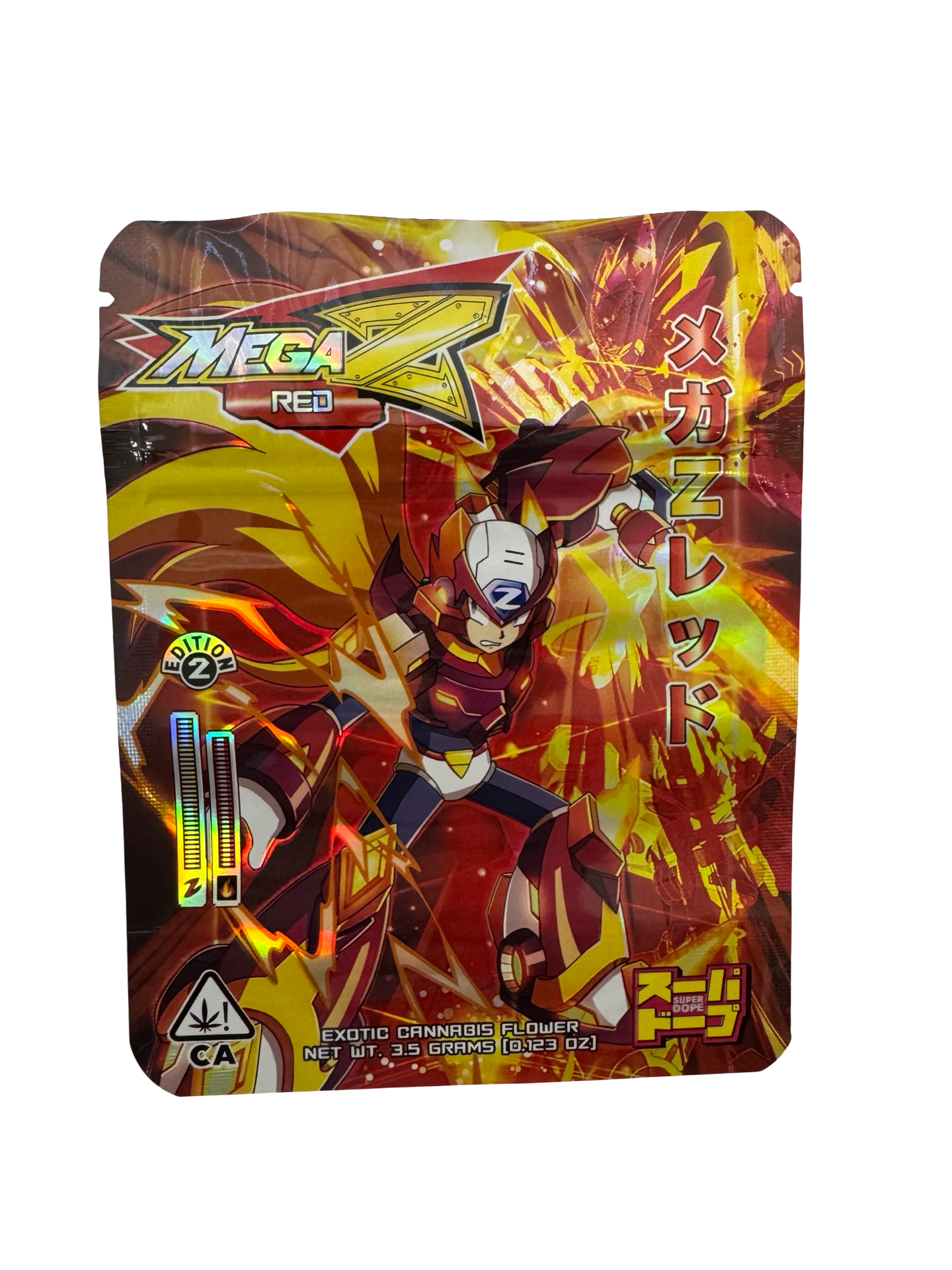 Mega Z Red Edition 2 Mylar Bags 3.5g Super Dope - Fire Mylar  