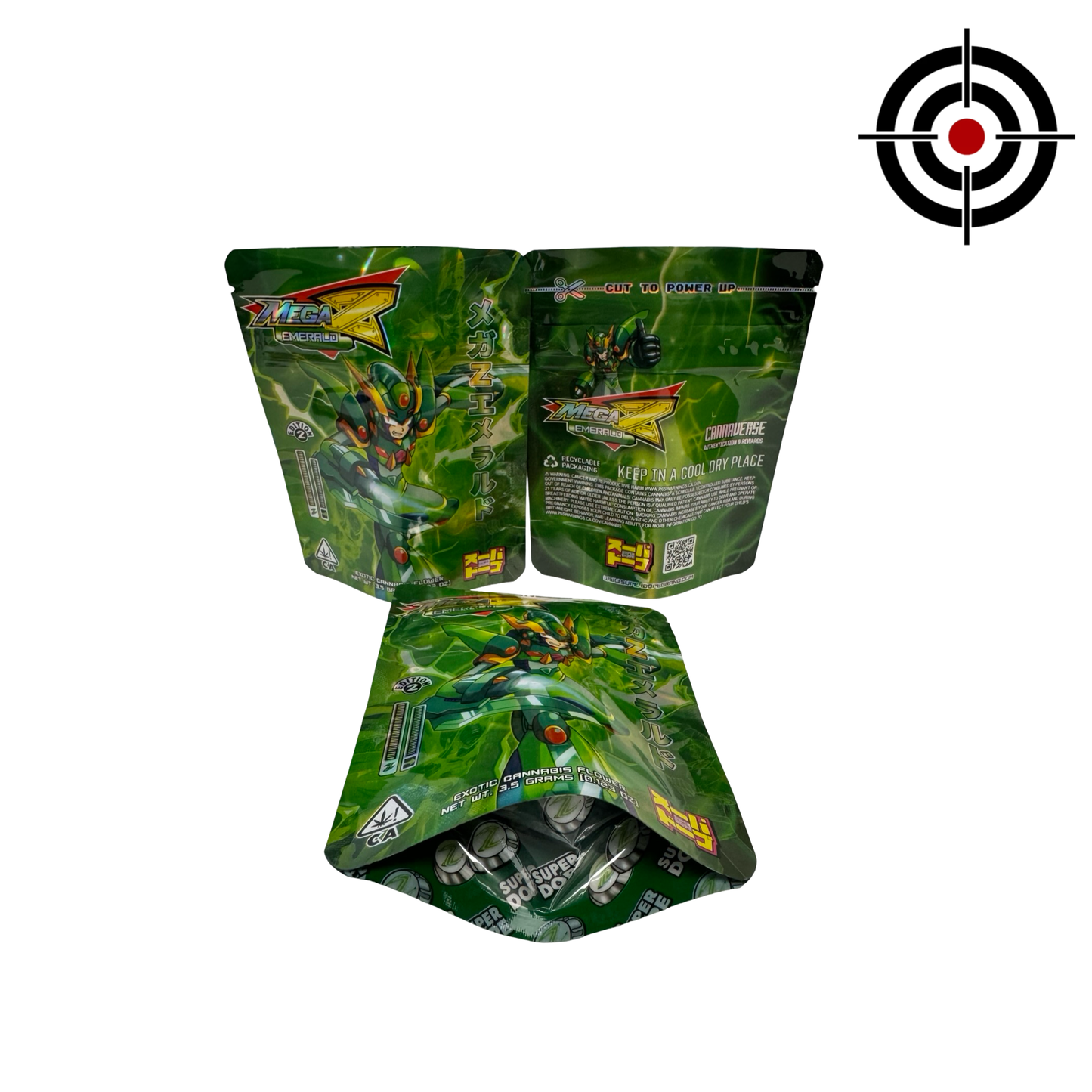 Mega Z Emerald Edition 2 Mylar Bags 3.5g Super Dope - Fire Mylar  