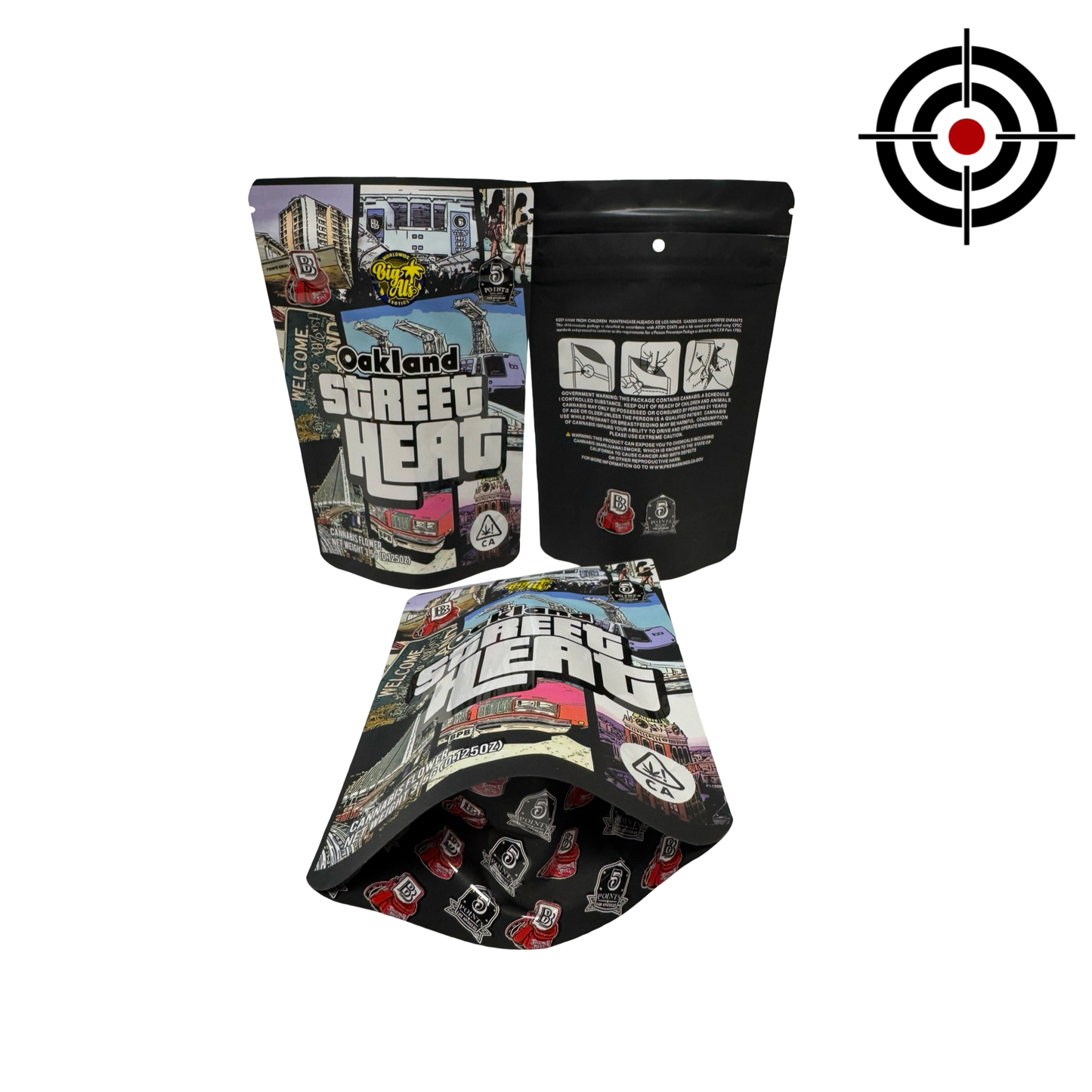 Oakland Street Heat Mylar Bags 3.5g Backpack Boyz - Fire Mylar  