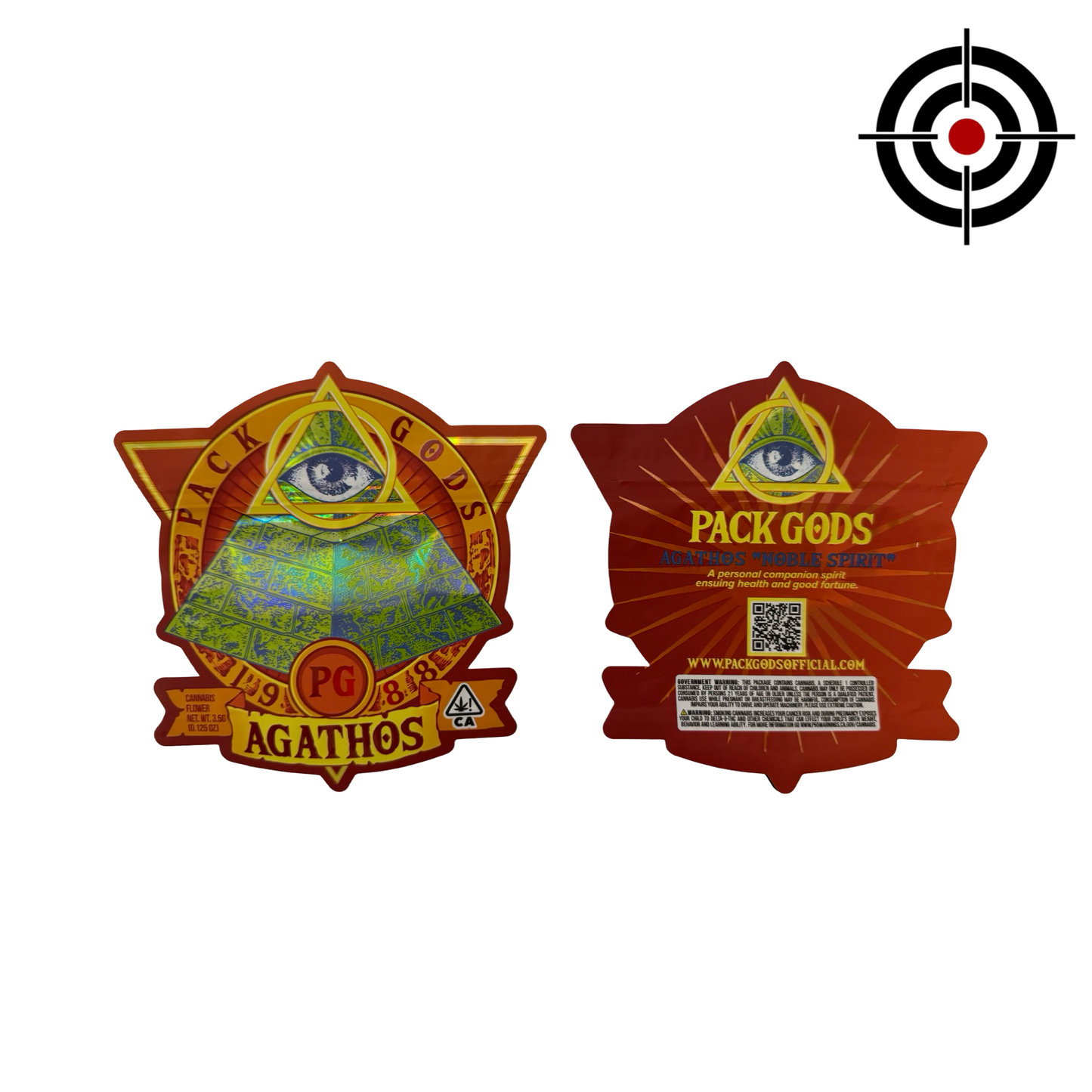 Agathos 3.5g Mylar Bags Pack Gods - Fire Mylar  