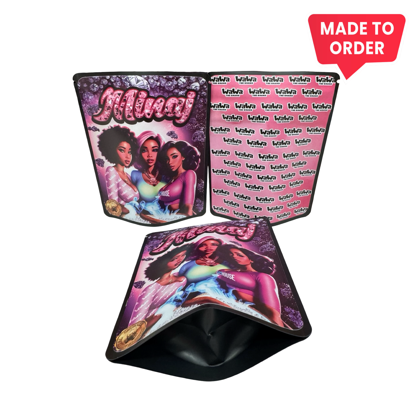 Minaj Mylar Bags 3.5g Wawah - Fire Mylar  