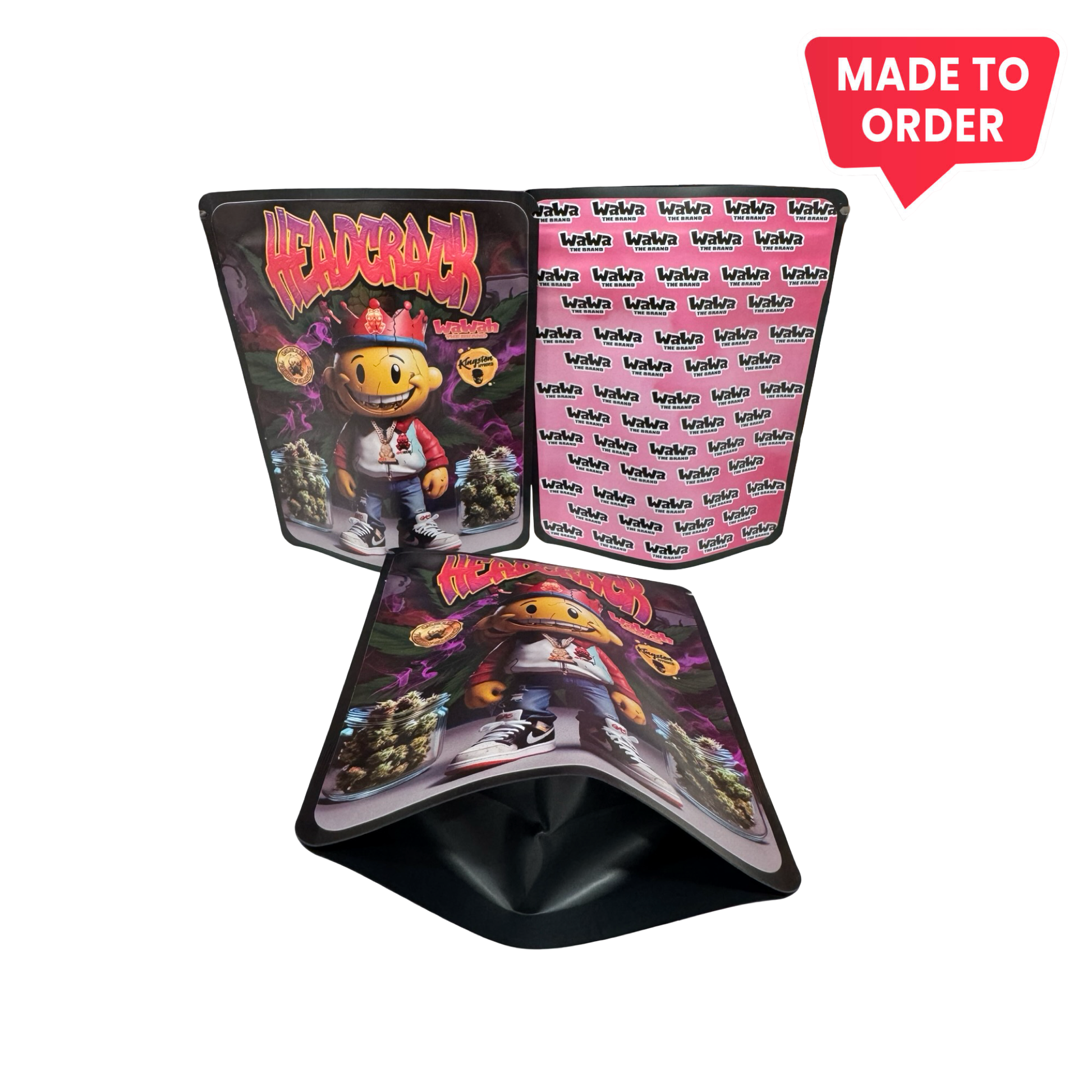 Headcrack Mylar Bags 3.5g Wawah - Fire Mylar  