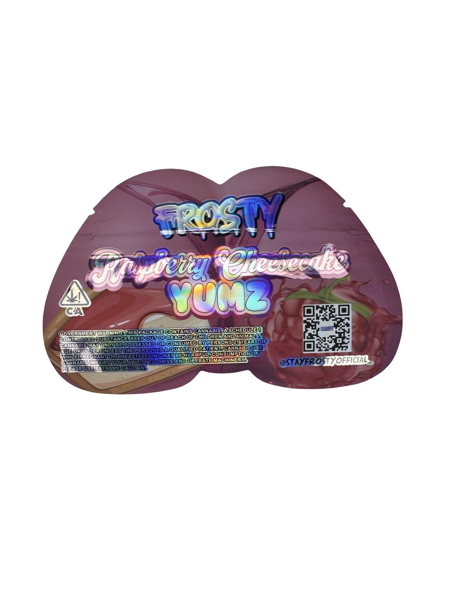 Raspberry Cheesecake Yumz Mylar Bags 3.5g Frosty (streaks) - Fire Mylar  