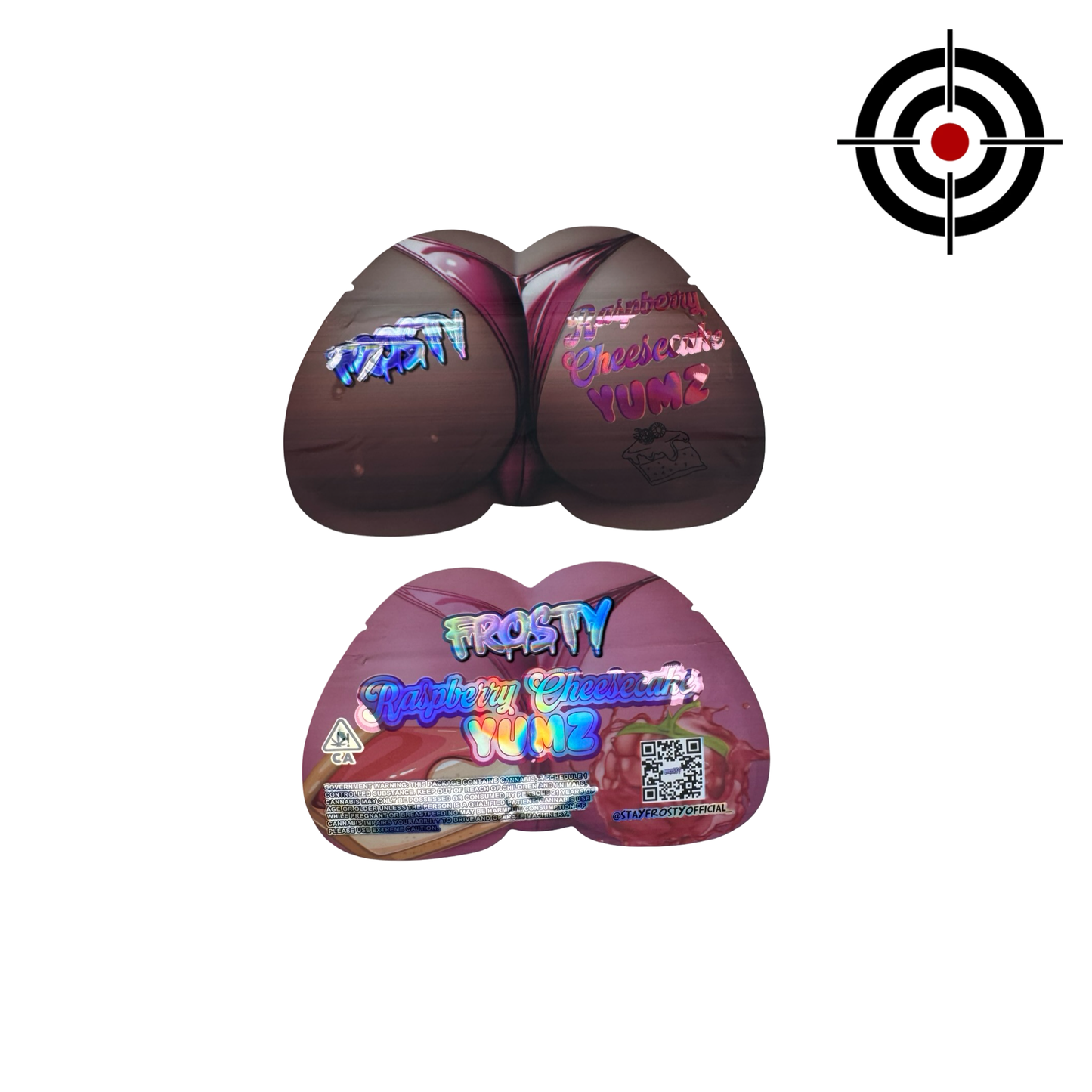 Raspberry Cheesecake Yumz Mylar Bags 3.5g Frosty (streaks) - Fire Mylar  