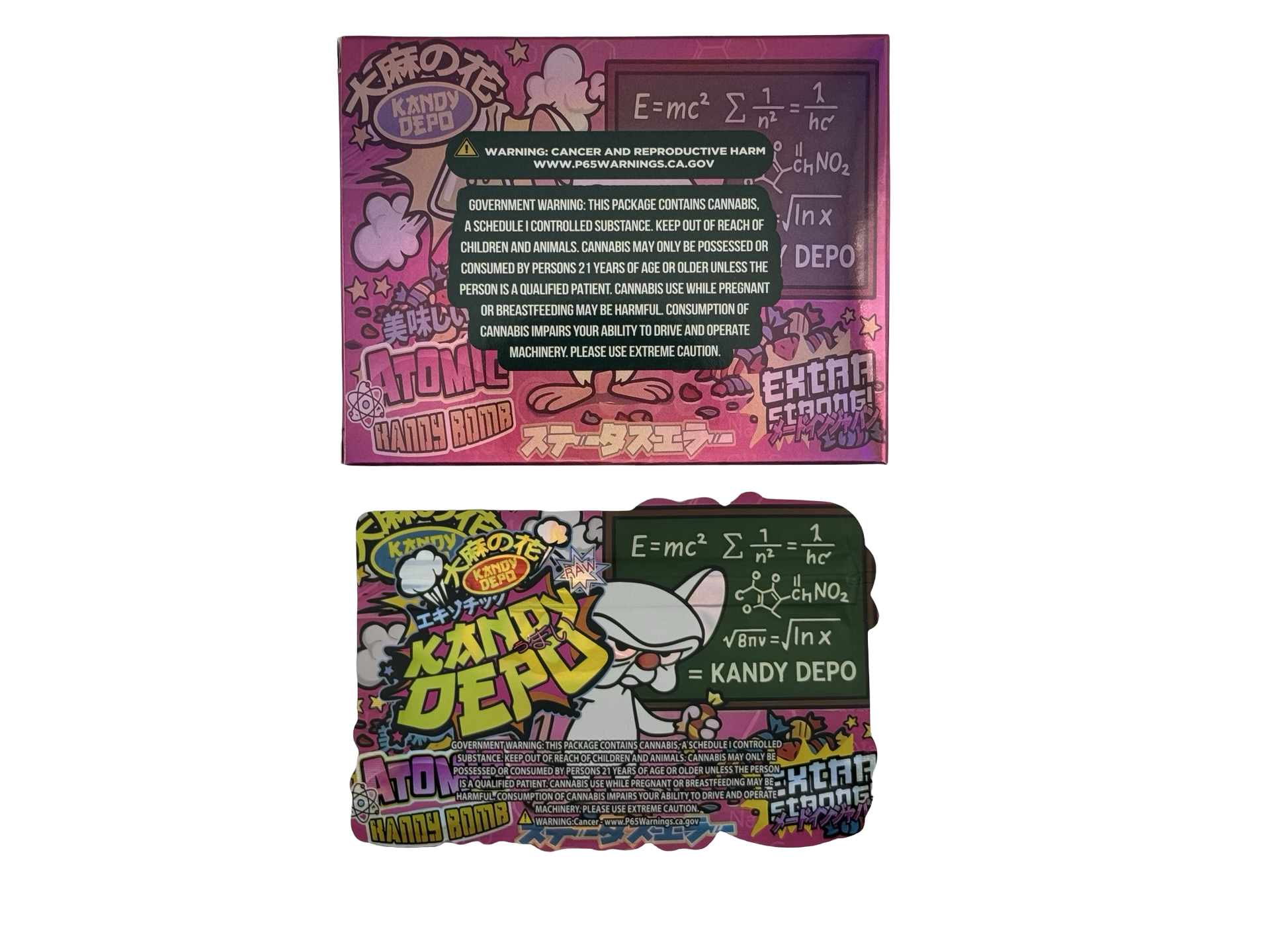 Atomic Kandy Bomb 3.5g Mylar Bags & Boxes Kandy Depo - Fire Mylar  