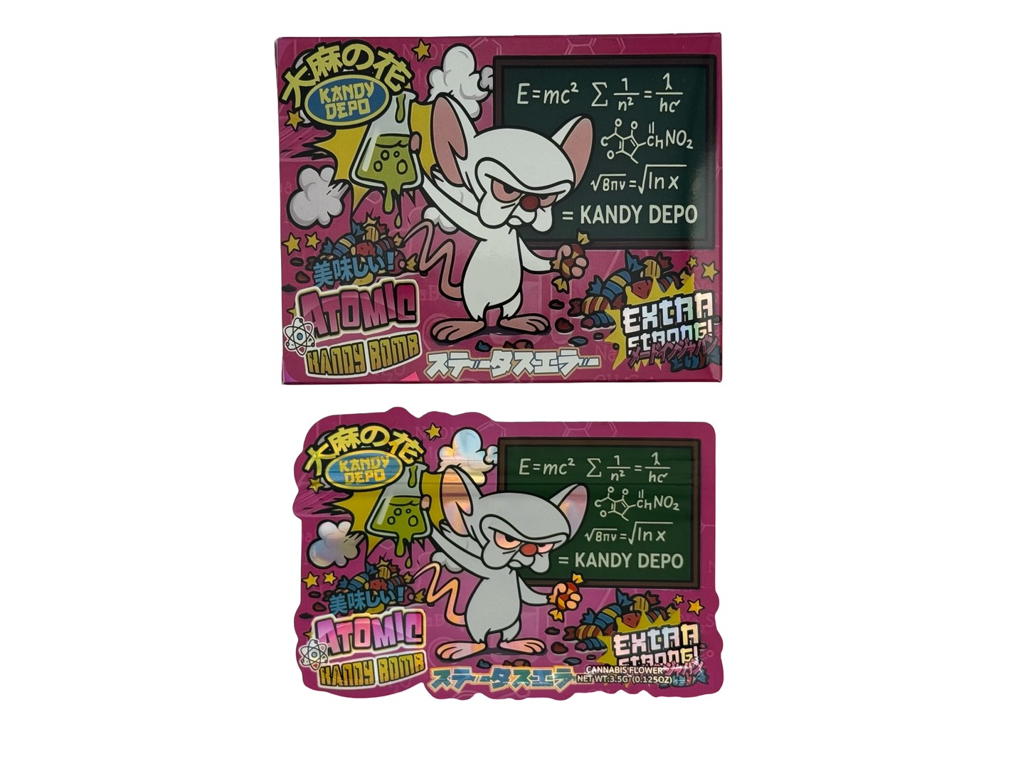 Atomic Kandy Bomb 3.5g Mylar Bags & Boxes Kandy Depo - Fire Mylar  