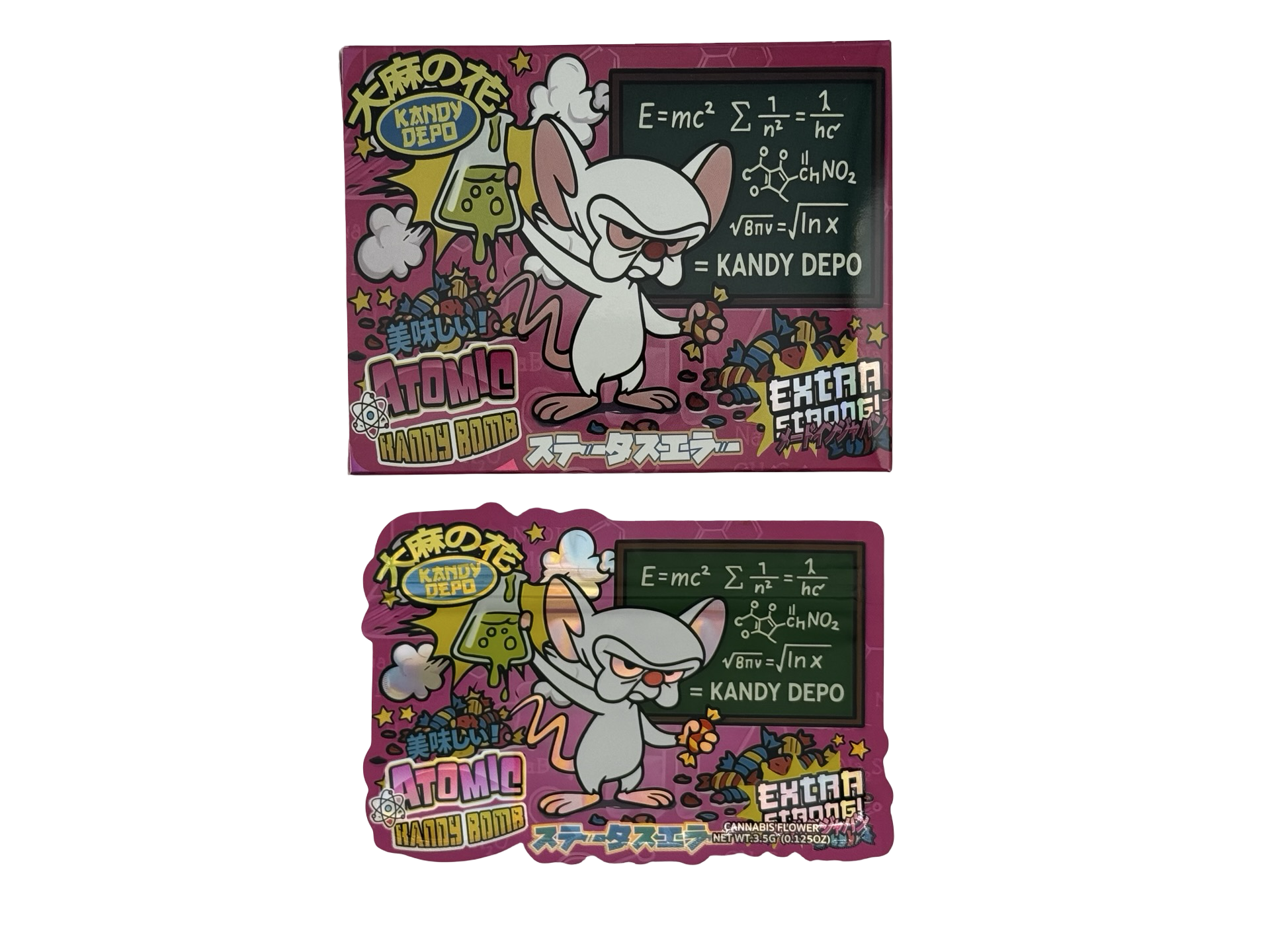 Atomic Kandy Bomb 3.5g Mylar Bags & Boxes Kandy Depo - Fire Mylar  