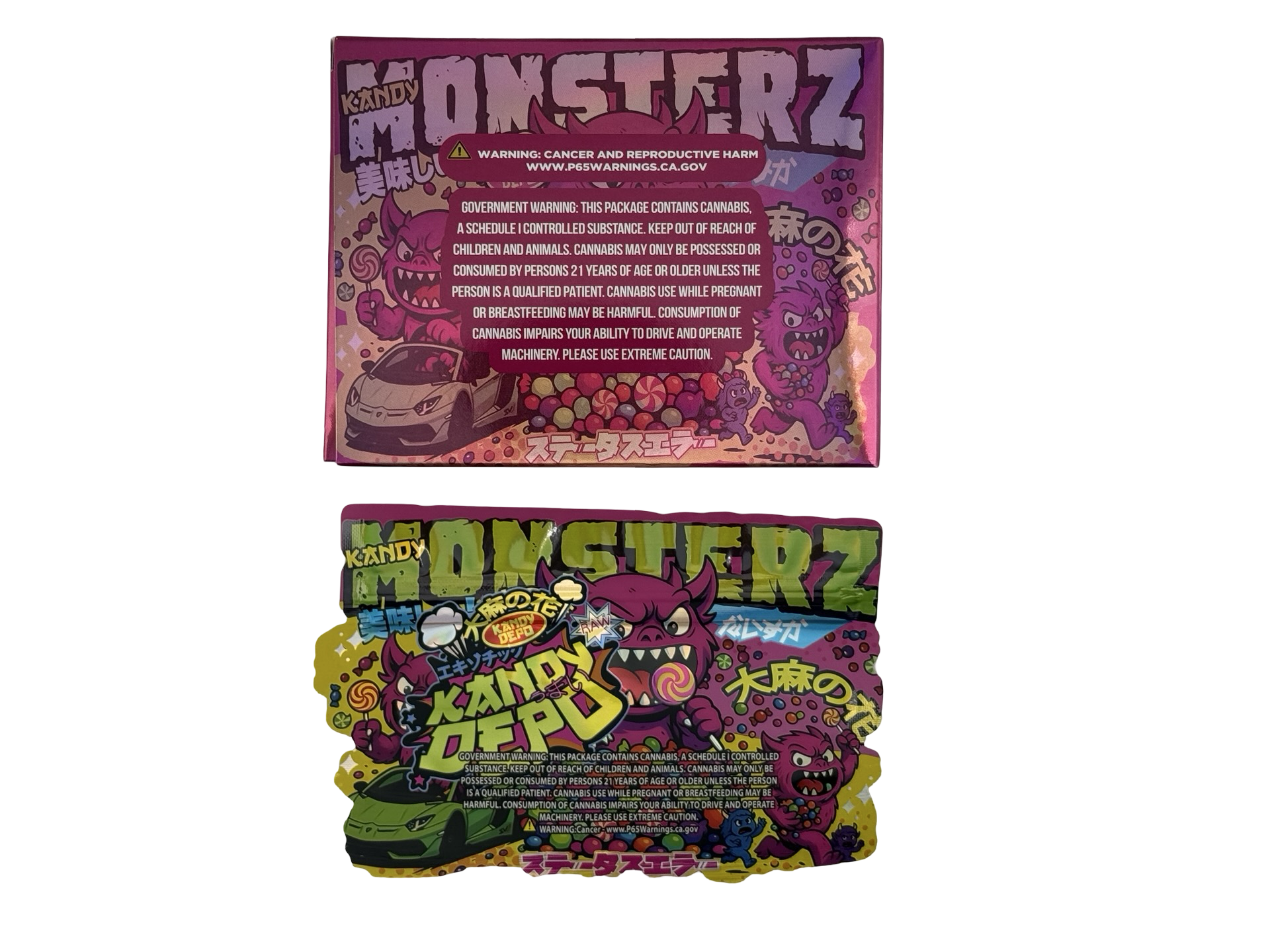 Kandy Monsterz 3.5g Mylar Bags & Boxes Kandy Depo - Fire Mylar  