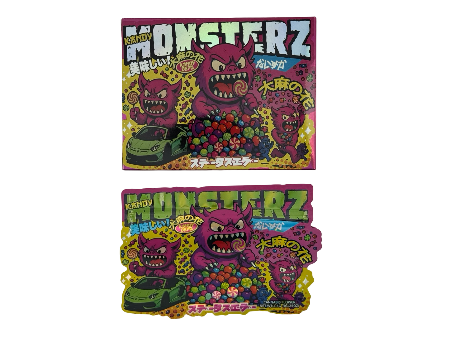 Kandy Monsterz 3.5g Mylar Bags & Boxes Kandy Depo - Fire Mylar  