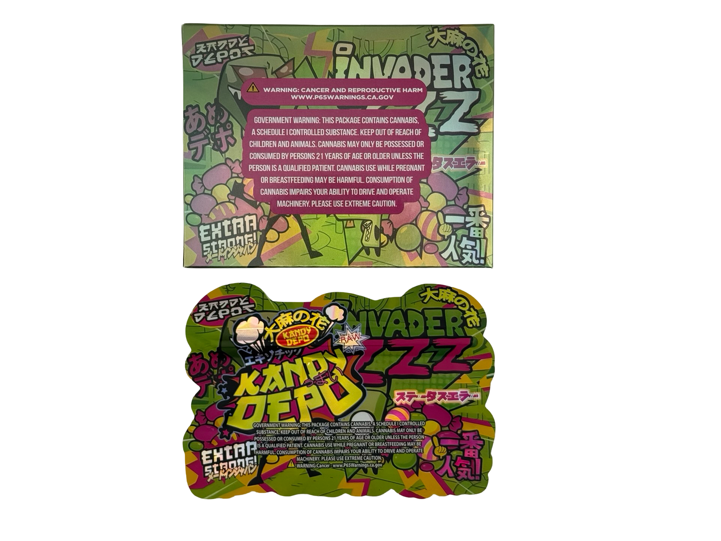 Invaderzzz 3.5g Mylar Bags & Boxes Kandy Depo - Fire Mylar  